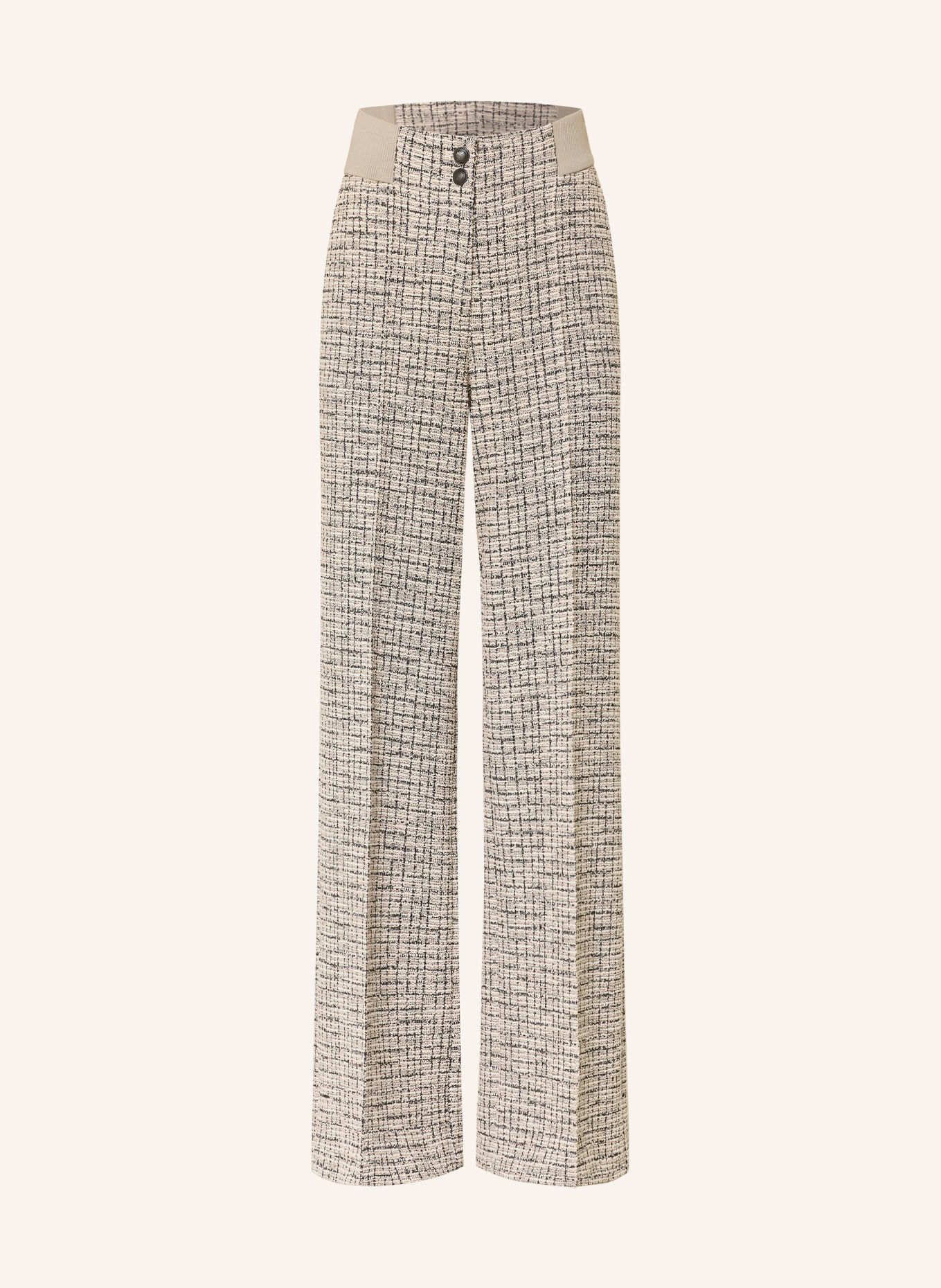 MARC AUREL Marlenehose aus Tweed mit Glitzergarn: DUNKELBLAU / ROSÉ / WEISS