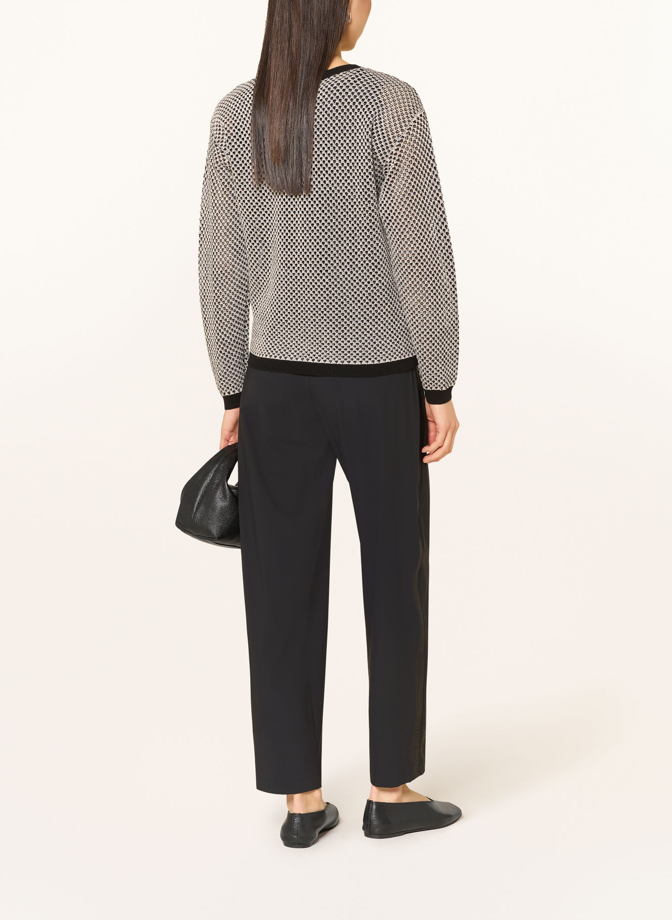 MARC AUREL Pullover mit Glitzergarn: SCHWARZ / CREME