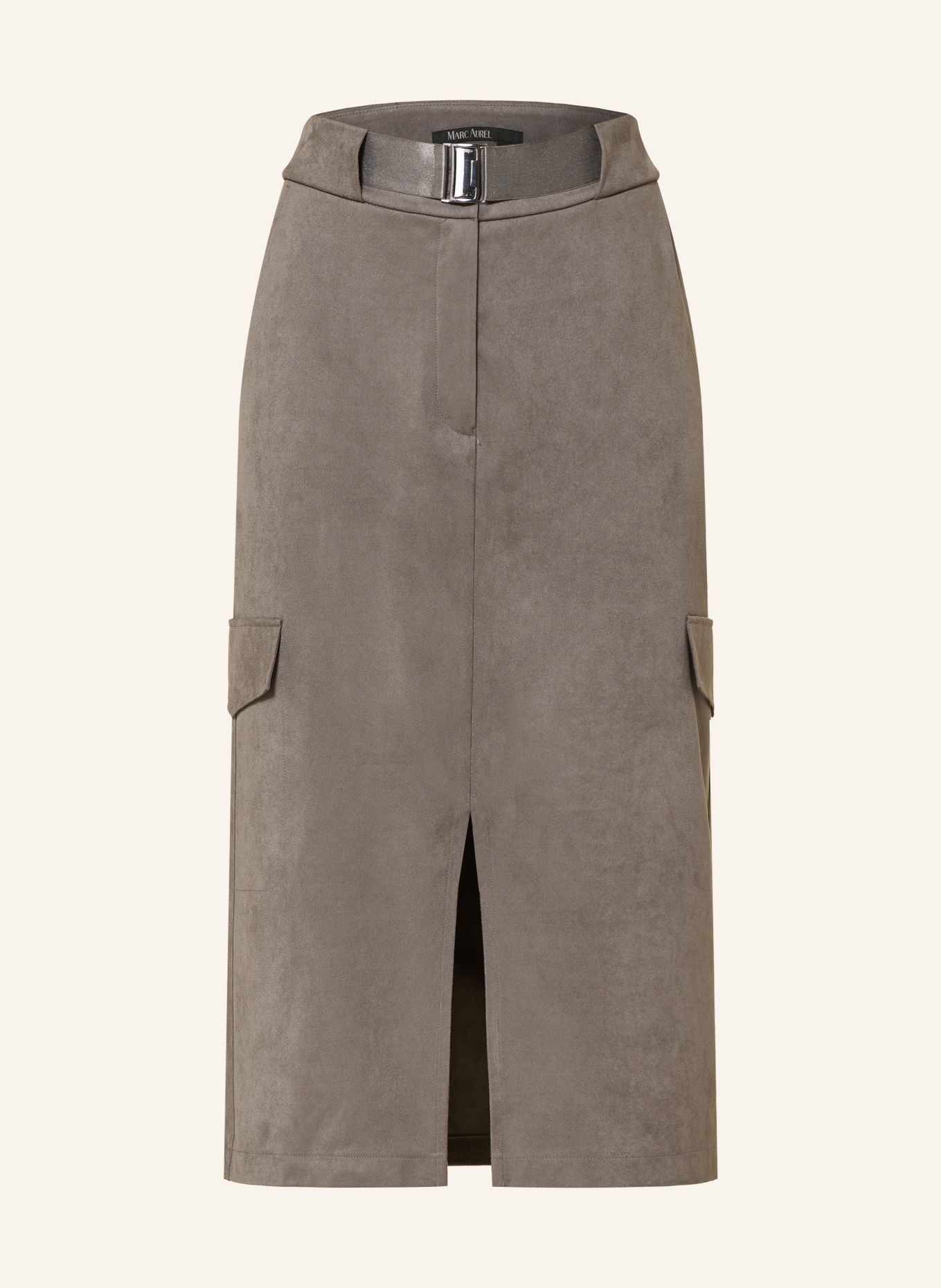 MARC AUREL Leather-look skirt: DARK GRAY