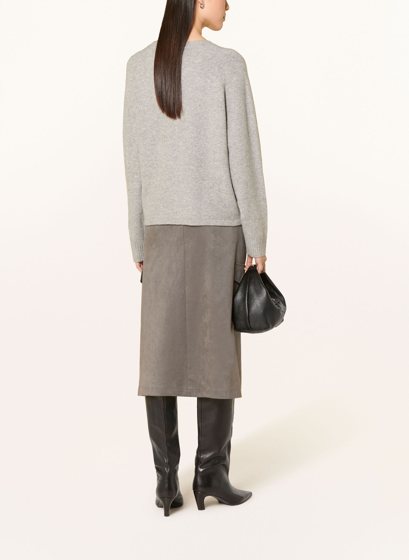 MARC AUREL Leather-look skirt: DARK GRAY