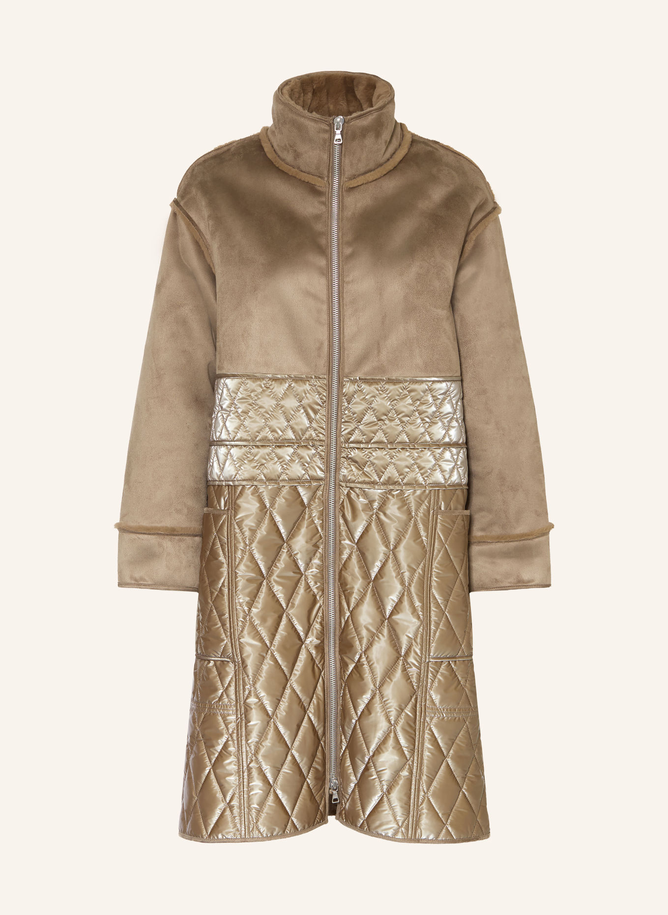 MARC AUREL Coat in a mix of materials: TAUPE