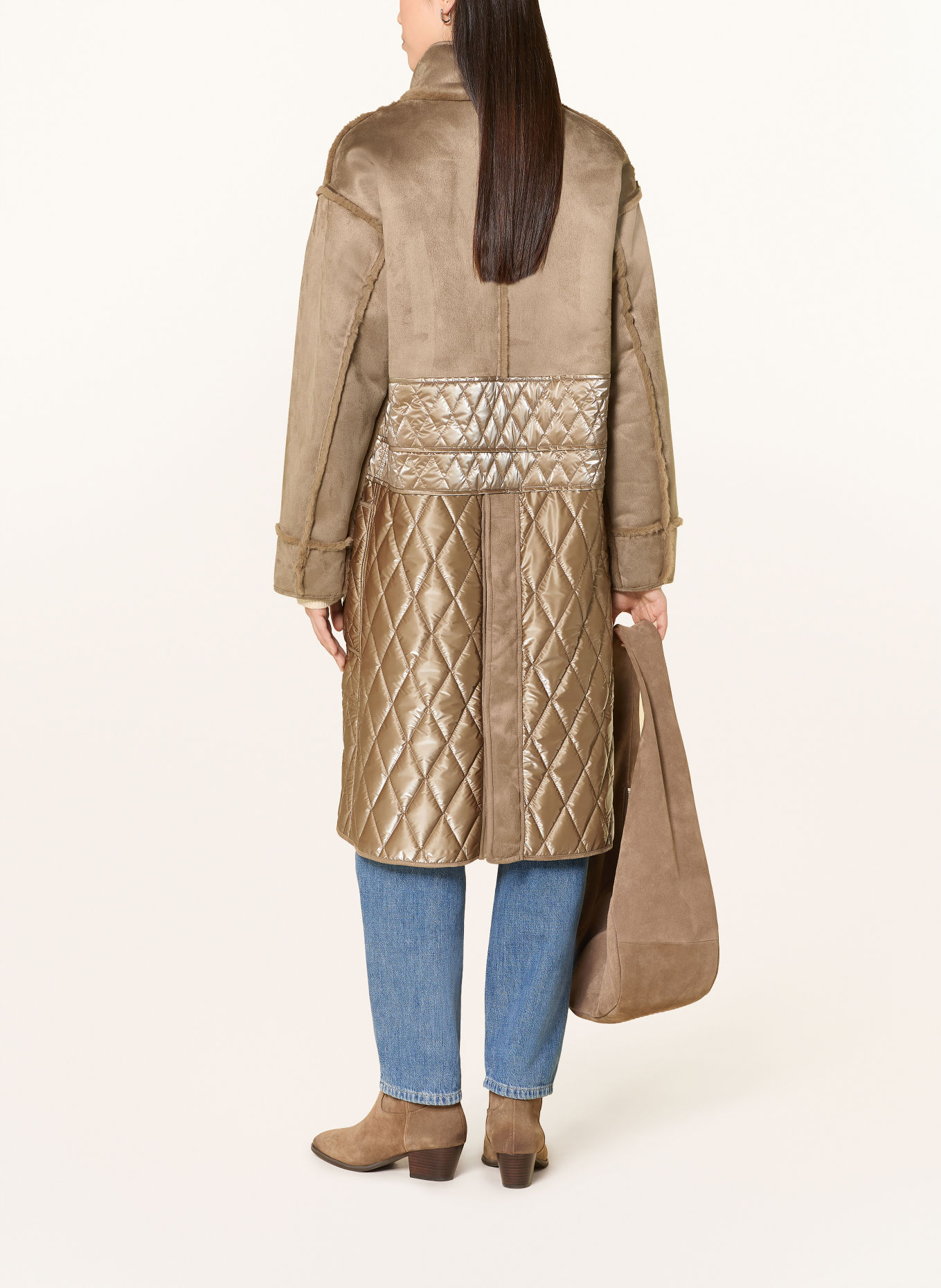 MARC AUREL Coat in a mix of materials: TAUPE