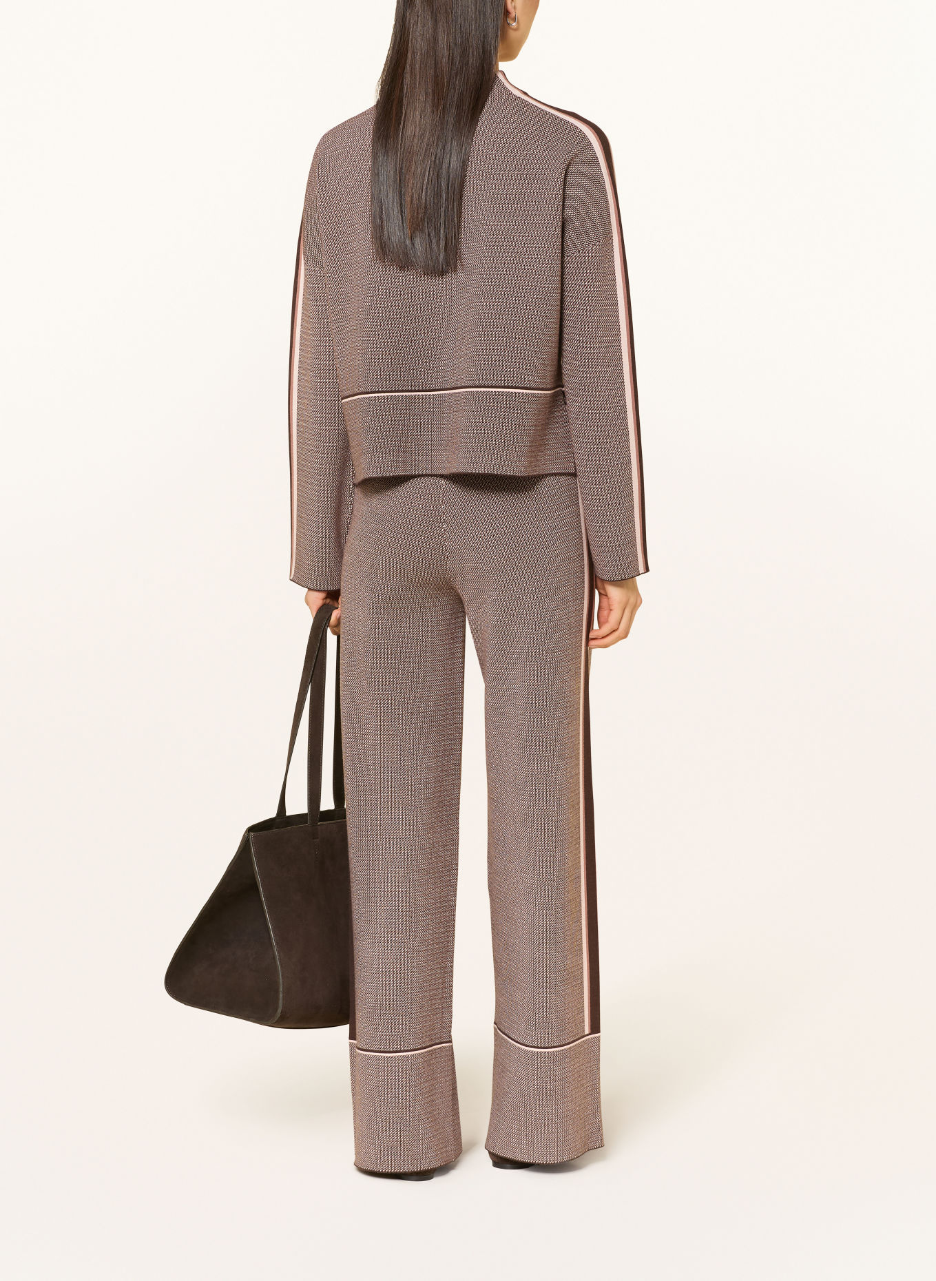 MARC AUREL Pullover: DUNKELBRAUN / ROSÉ / ALTROSA