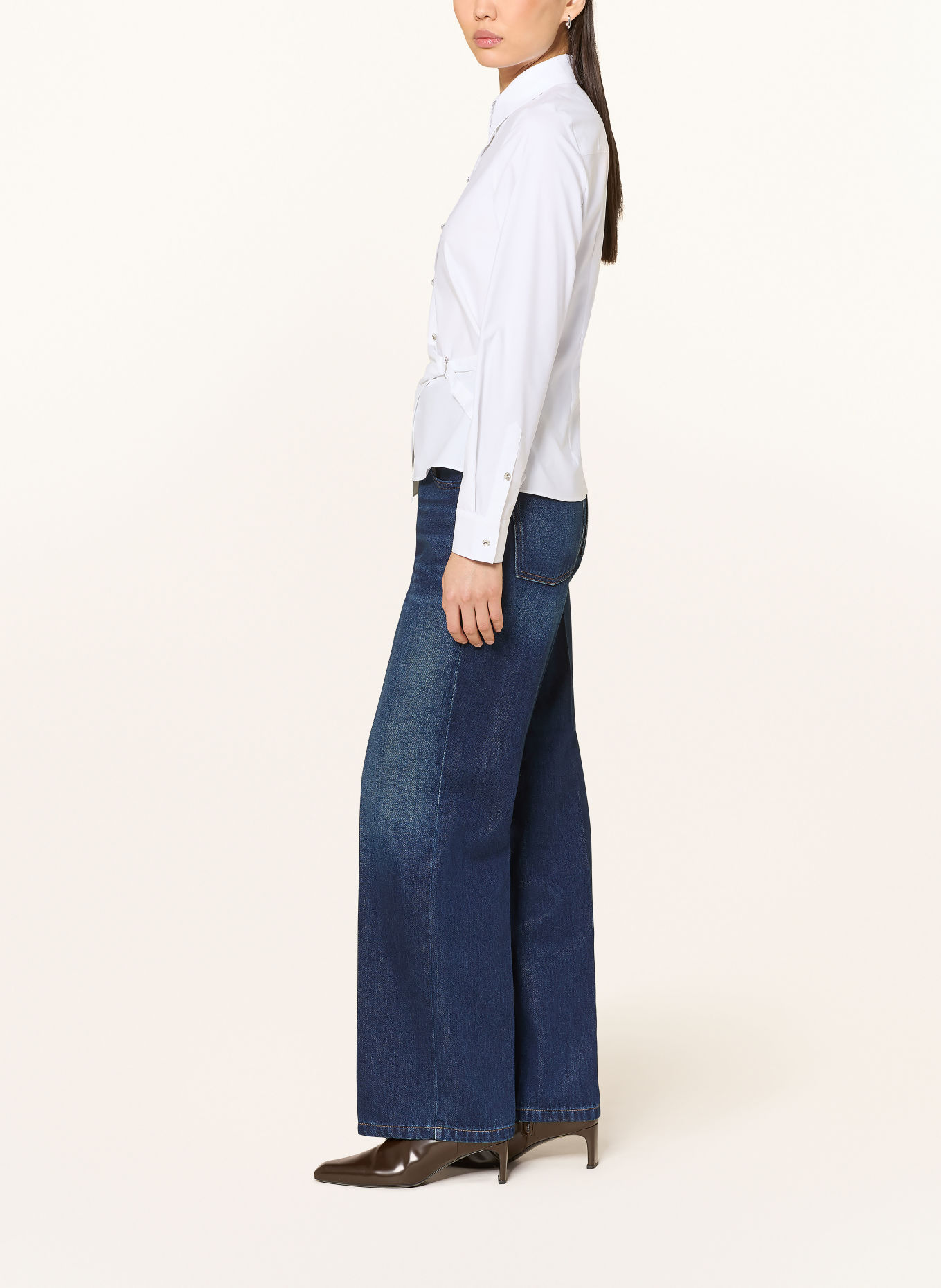 MARC AUREL Rechte jeans met sieradenparels: 500036 dark blue denim
