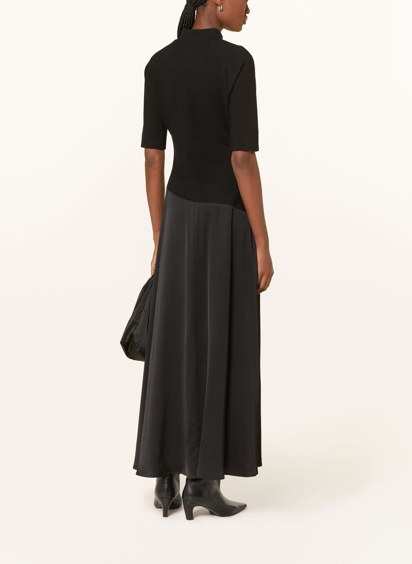 MARC AUREL Kleid im Materialmix: SCHWARZ