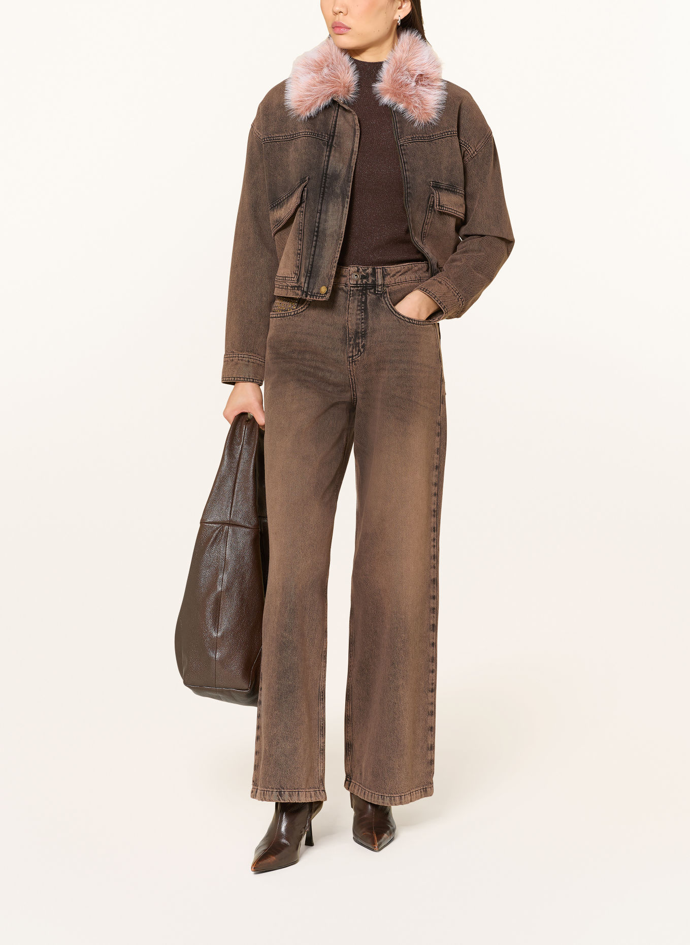 MARC AUREL Wide-leg jeans: 700020 brown denim