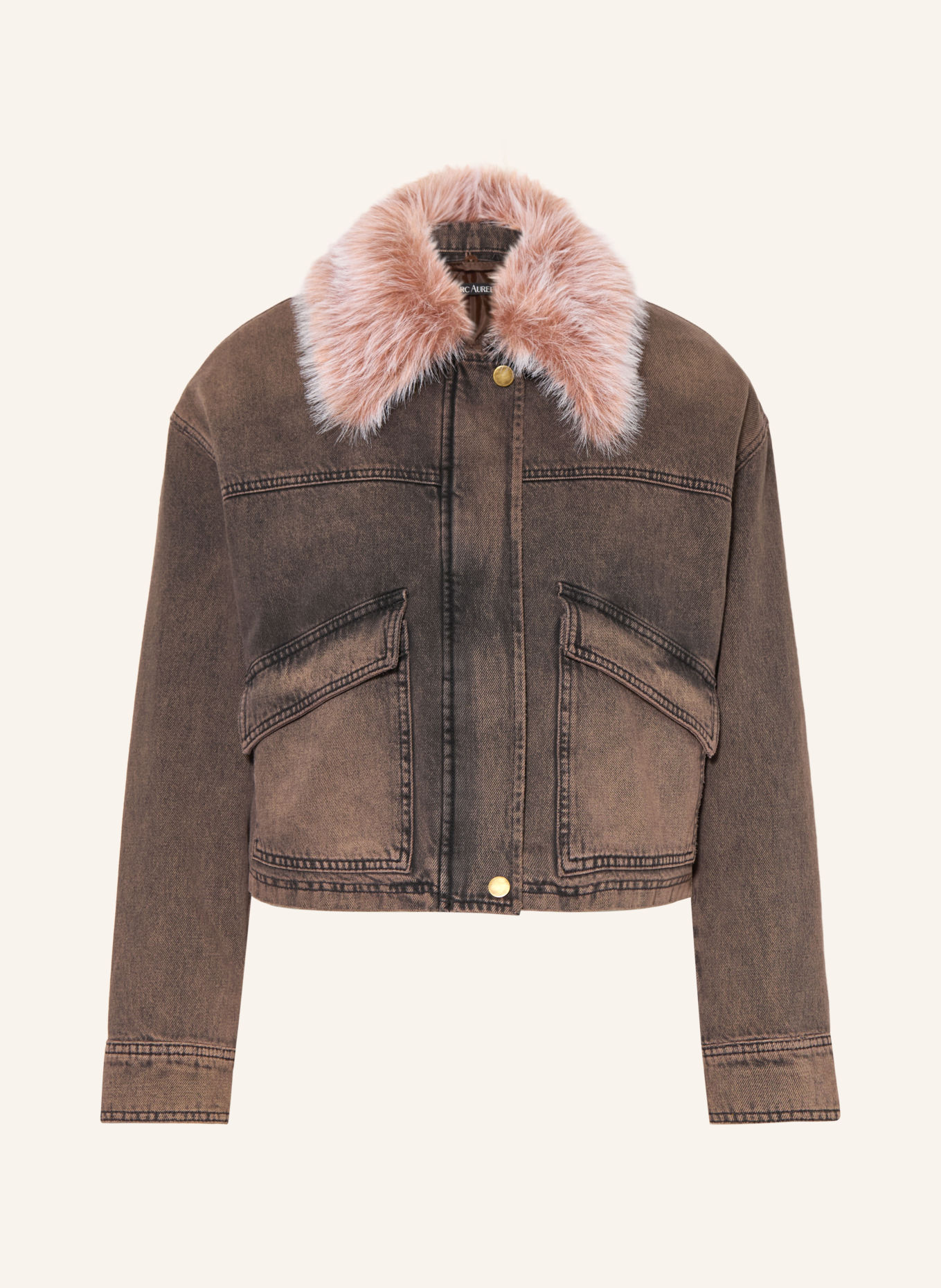 MARC AUREL Jeansjasje met afneembare kraag: 700020 brown denim