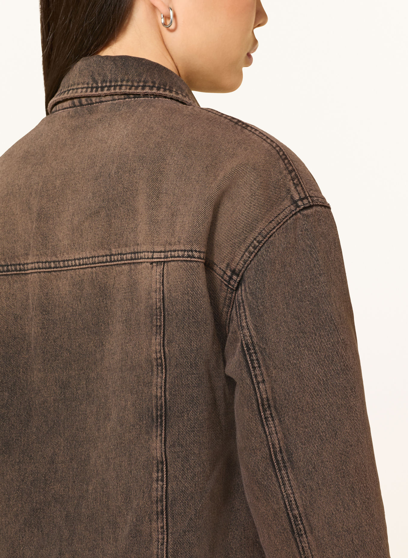 MARC AUREL Jeansjasje met afneembare kraag: 700020 brown denim