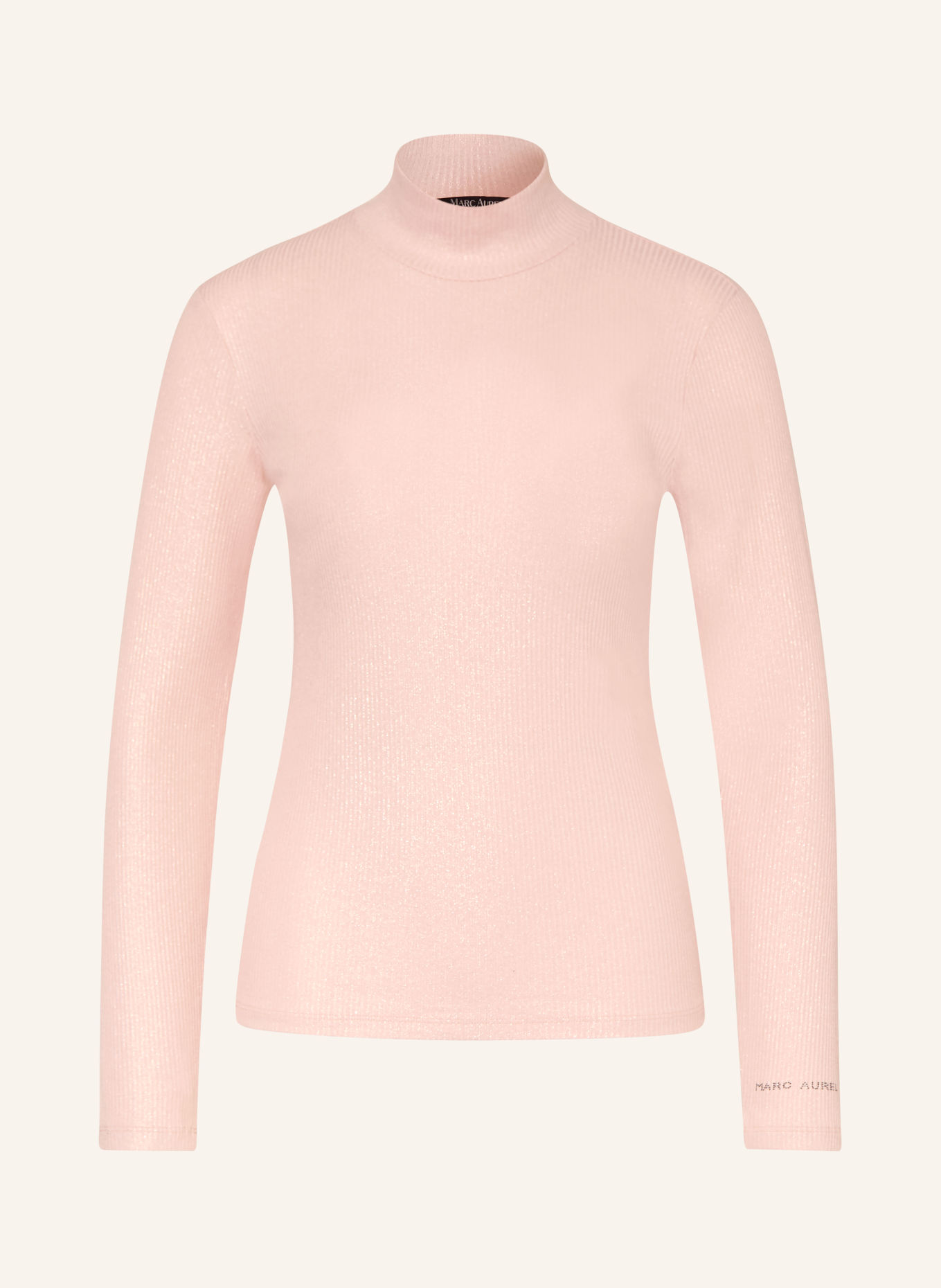 MARC AUREL Langærmet bluse med glimmergarn: ROSÉ