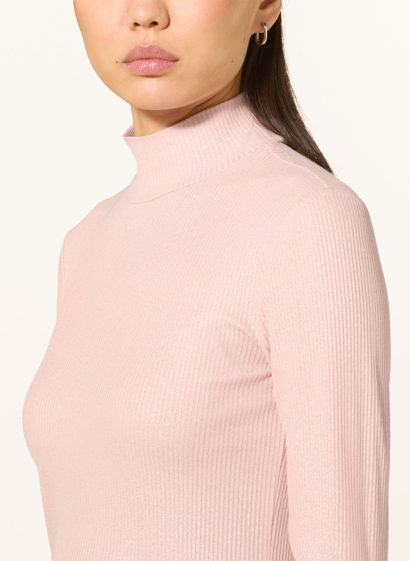 MARC AUREL Langærmet bluse med glimmergarn: ROSÉ