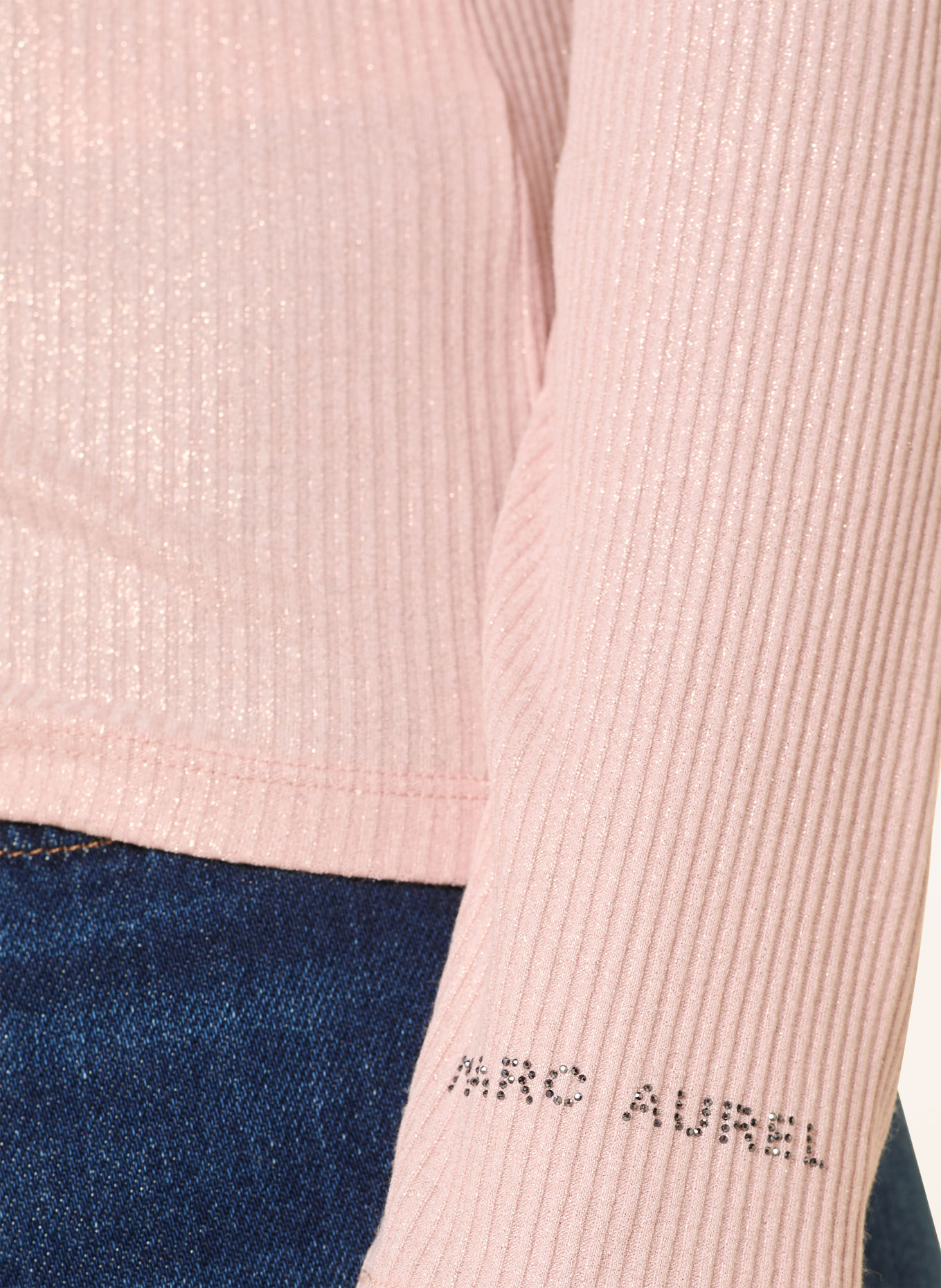 MARC AUREL Langærmet bluse med glimmergarn: ROSÉ