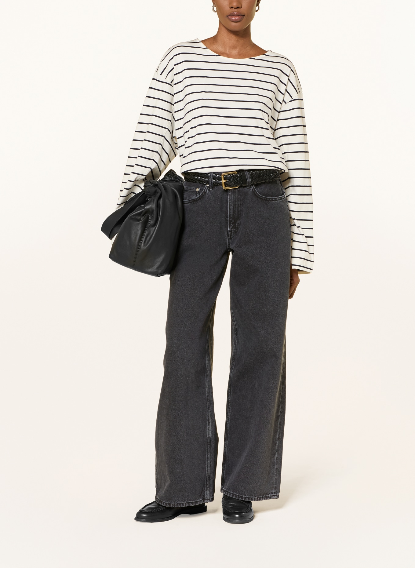 ARKET T-shirt met lange mouwen: ECRU / DONKERBLAUW