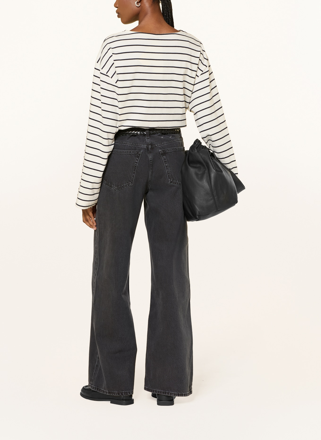 ARKET T-shirt met lange mouwen: ECRU / DONKERBLAUW