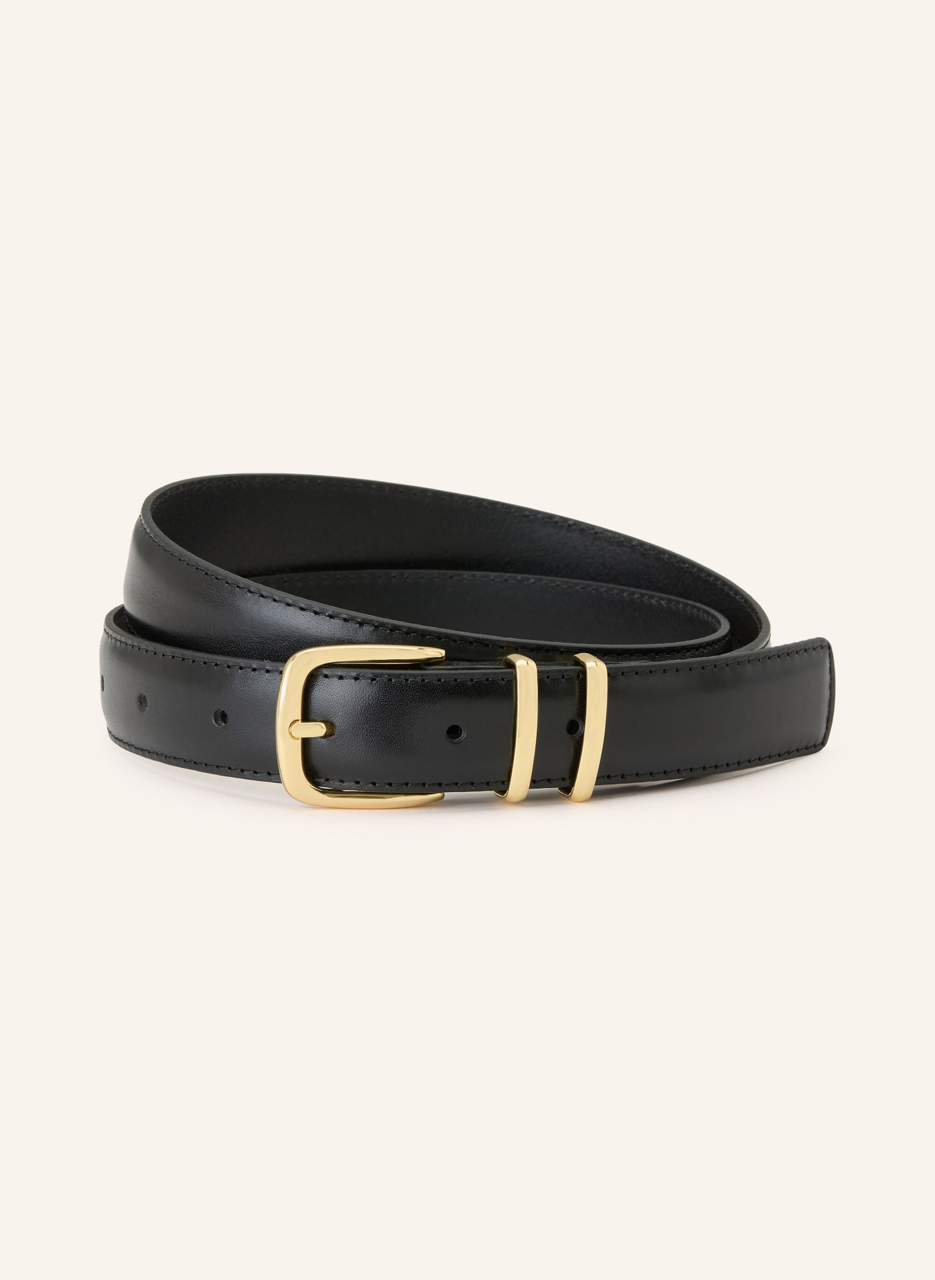 ARKET leather belt: BLACK / GOLD