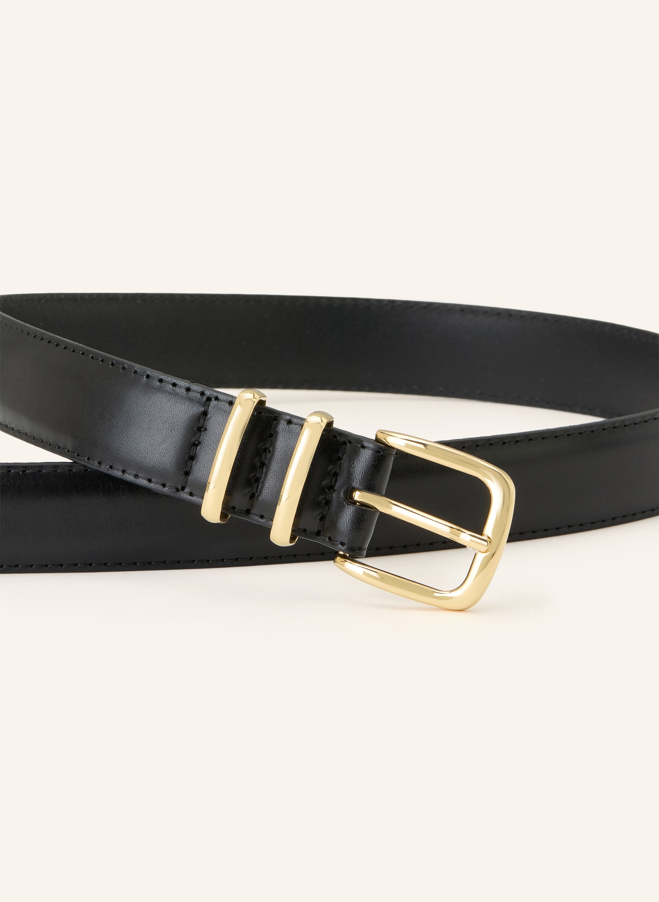 ARKET leather belt: BLACK / GOLD
