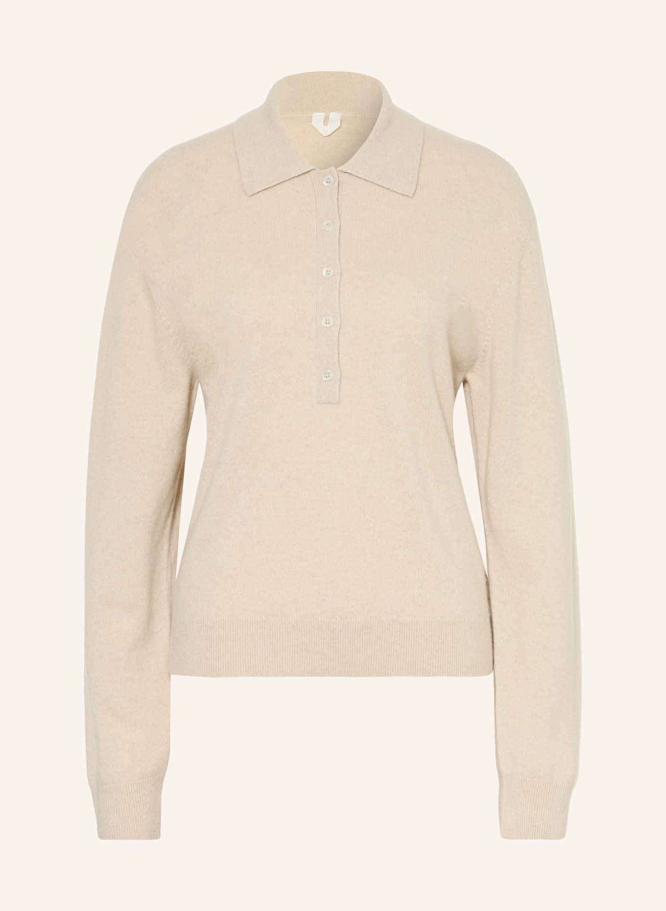 ARKET Gebreid poloshirt CLEO van kasjmier: BEIGE