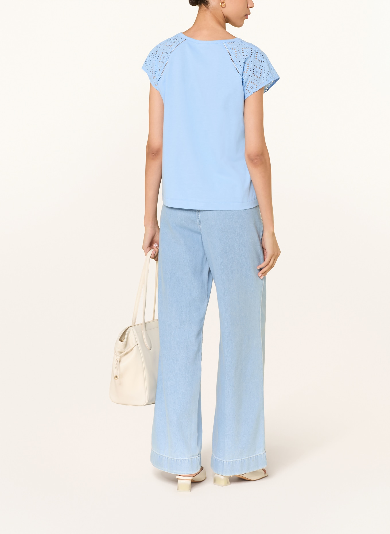 HOBBS T-Shirt IVANA mit Spitze: HELLBLAU