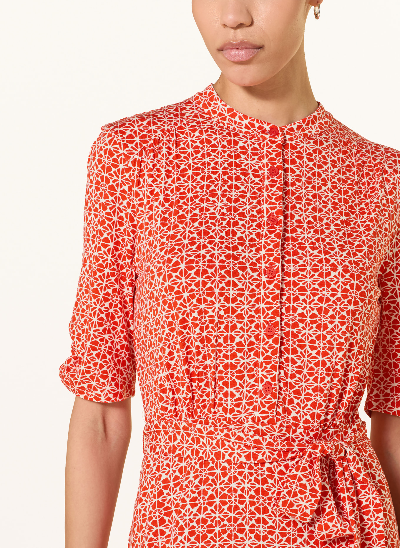 HOBBS Jersey dress CATHY: RED / ECRU