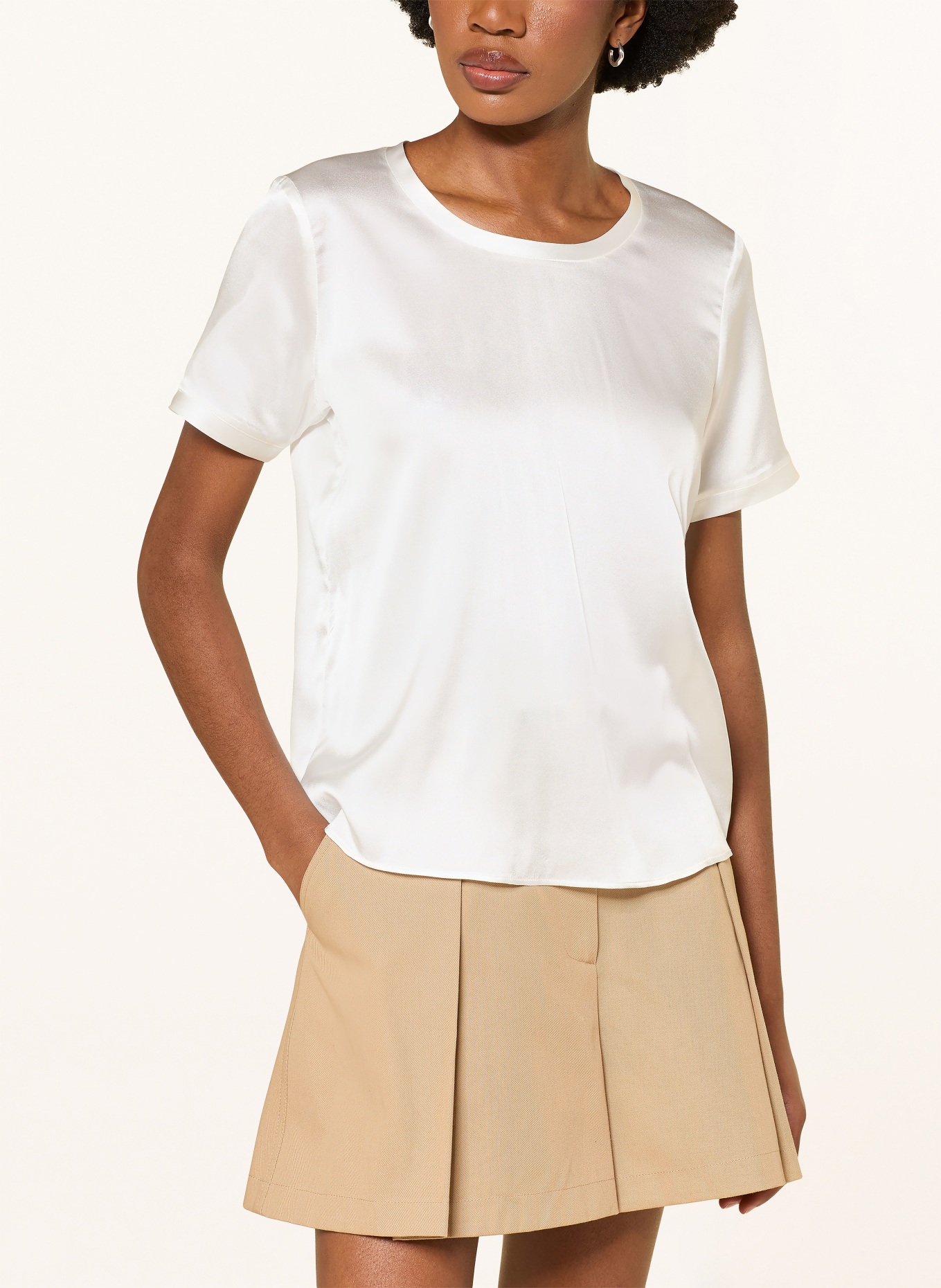 maje Blusenshirt aus Seide: WEISS