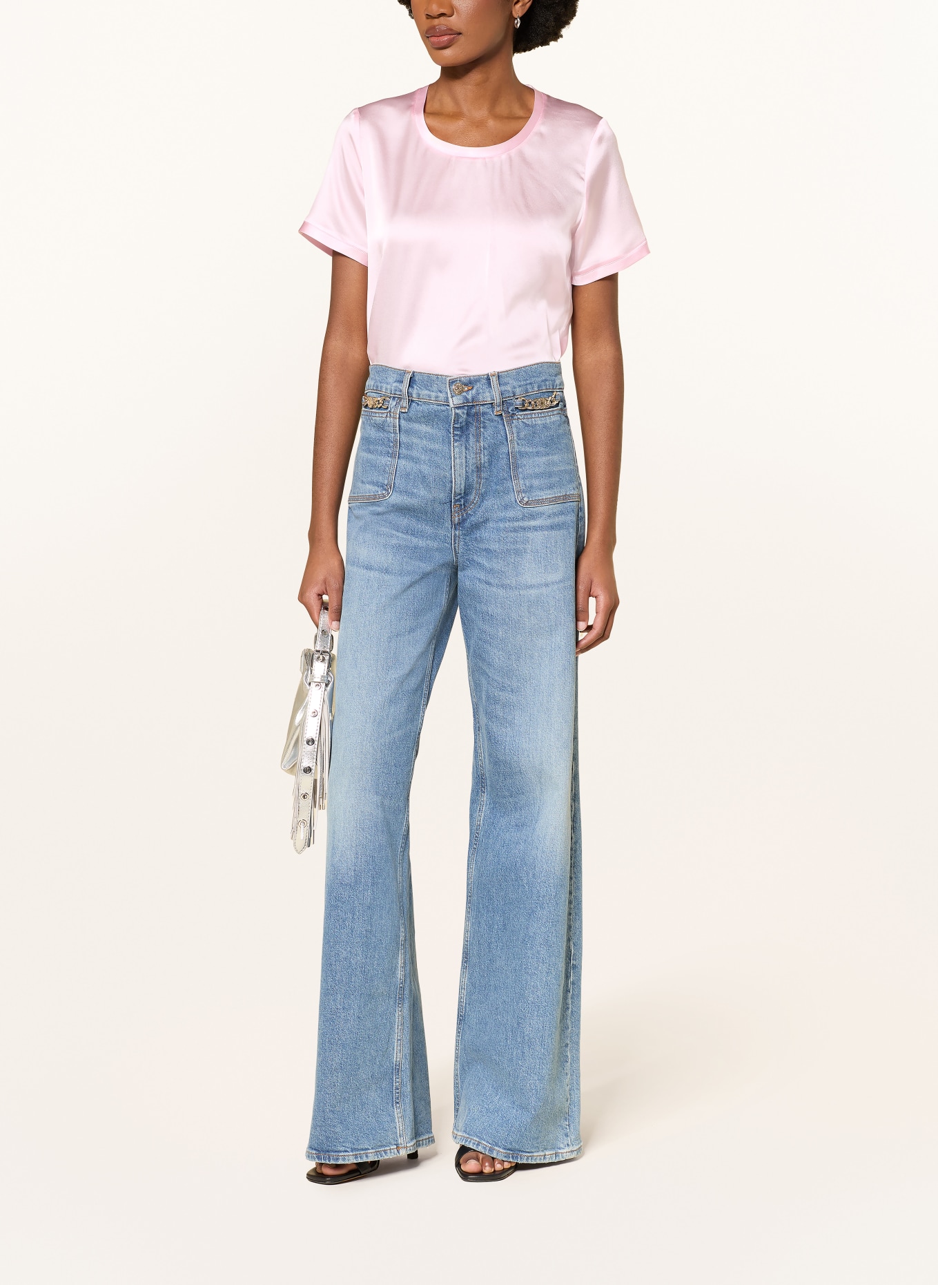 maje Blusenshirt aus Seide: ROSA