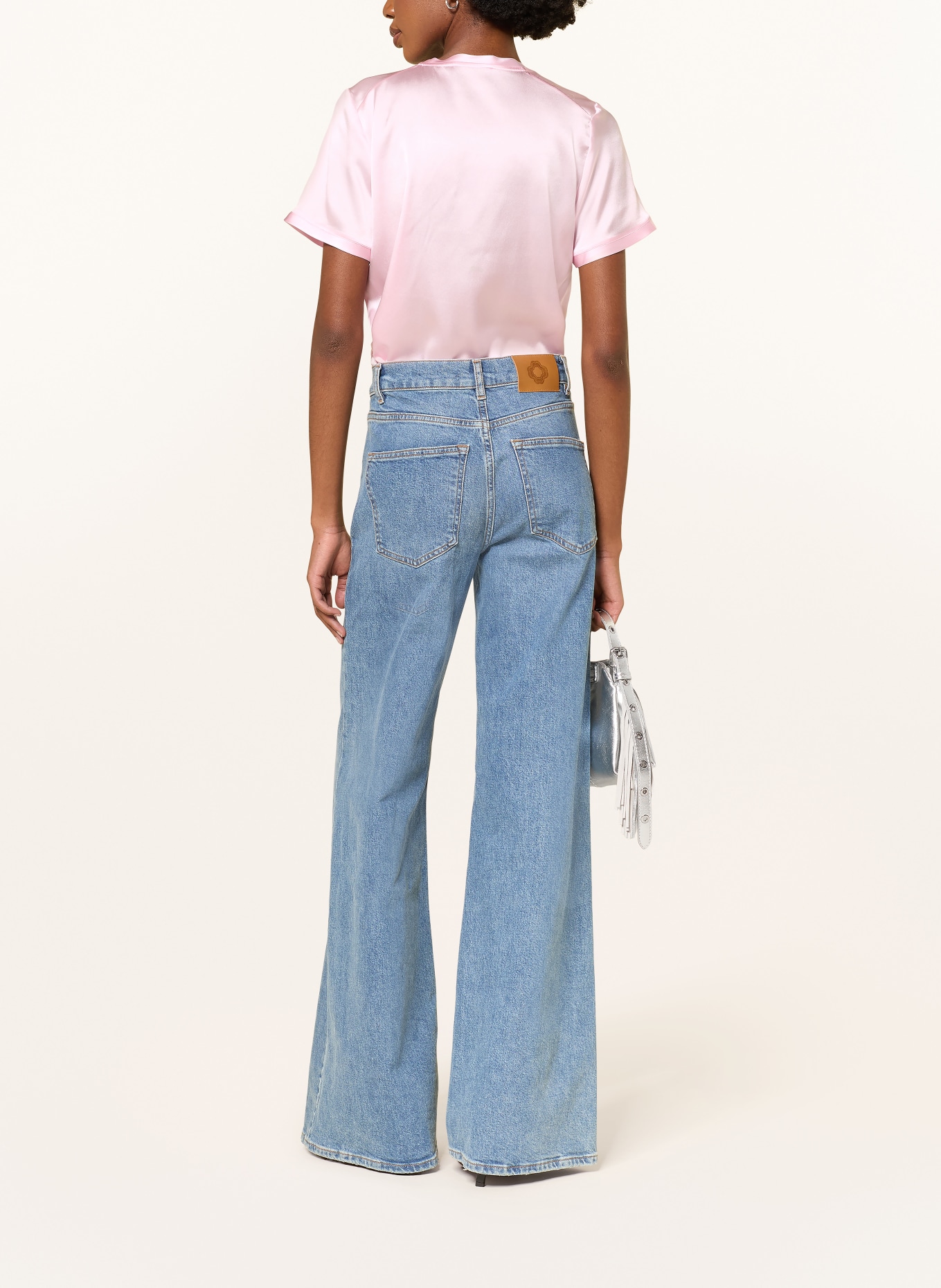 maje Blusenshirt aus Seide: ROSA