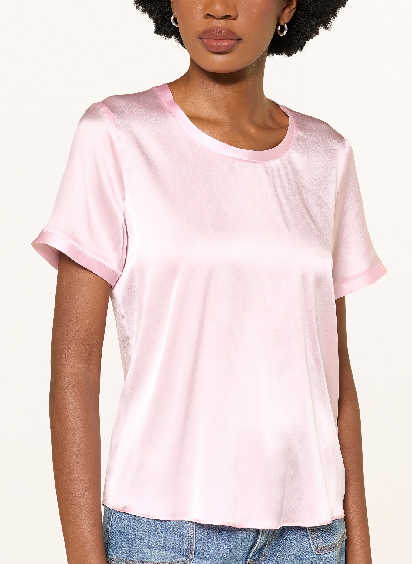 maje Blusenshirt aus Seide: ROSA