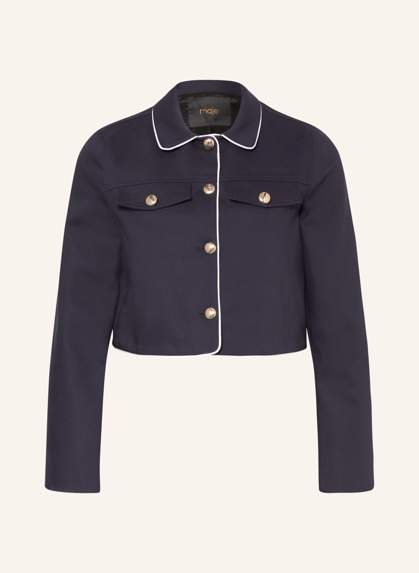 maje Kastenjacke: DUNKELBLAU / WEISS