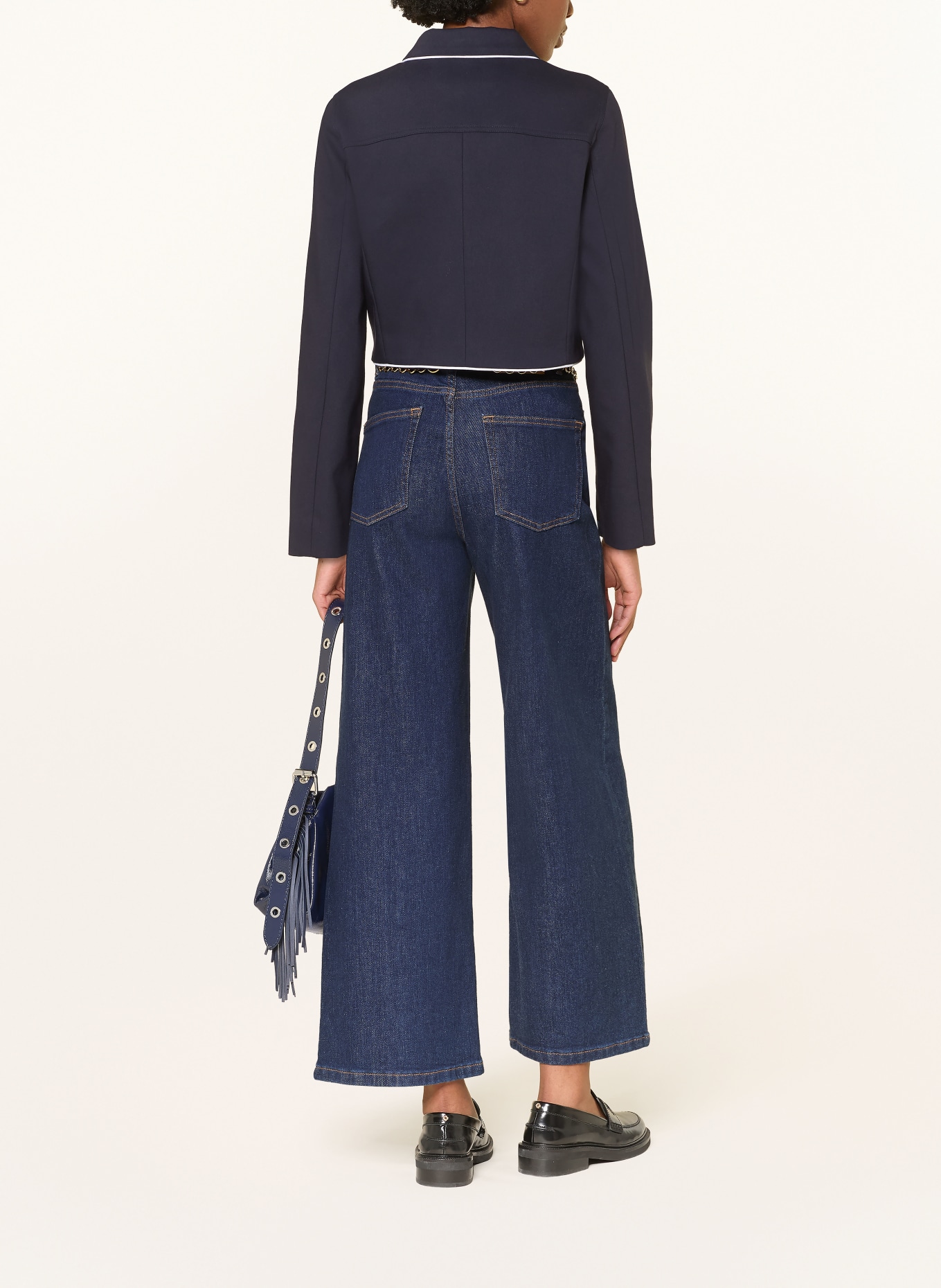 maje Kastenjacke: DUNKELBLAU / WEISS