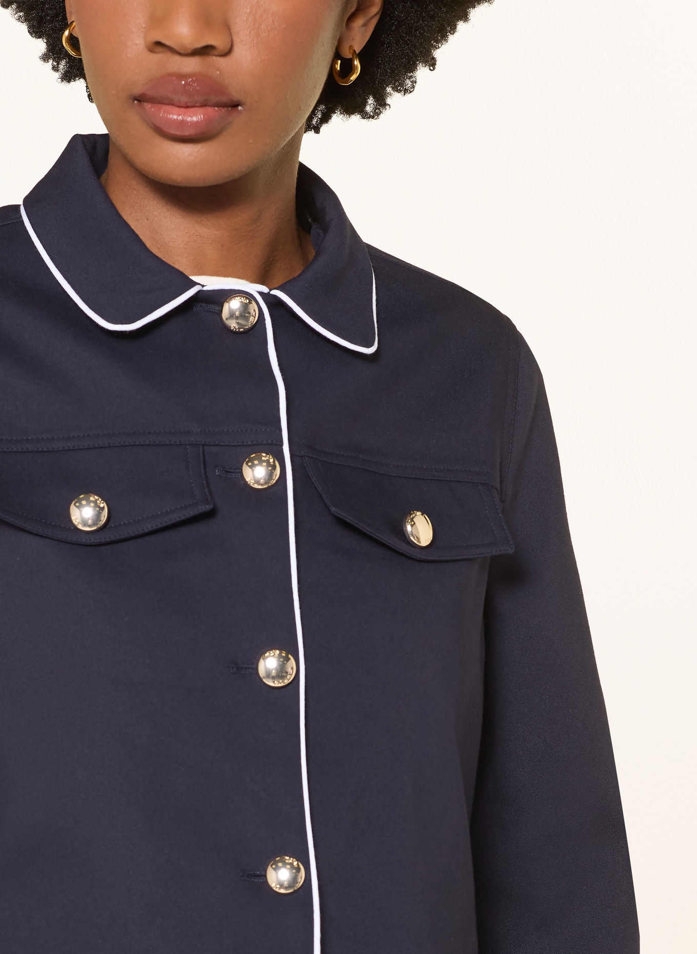 maje Kastenjacke: DUNKELBLAU / WEISS