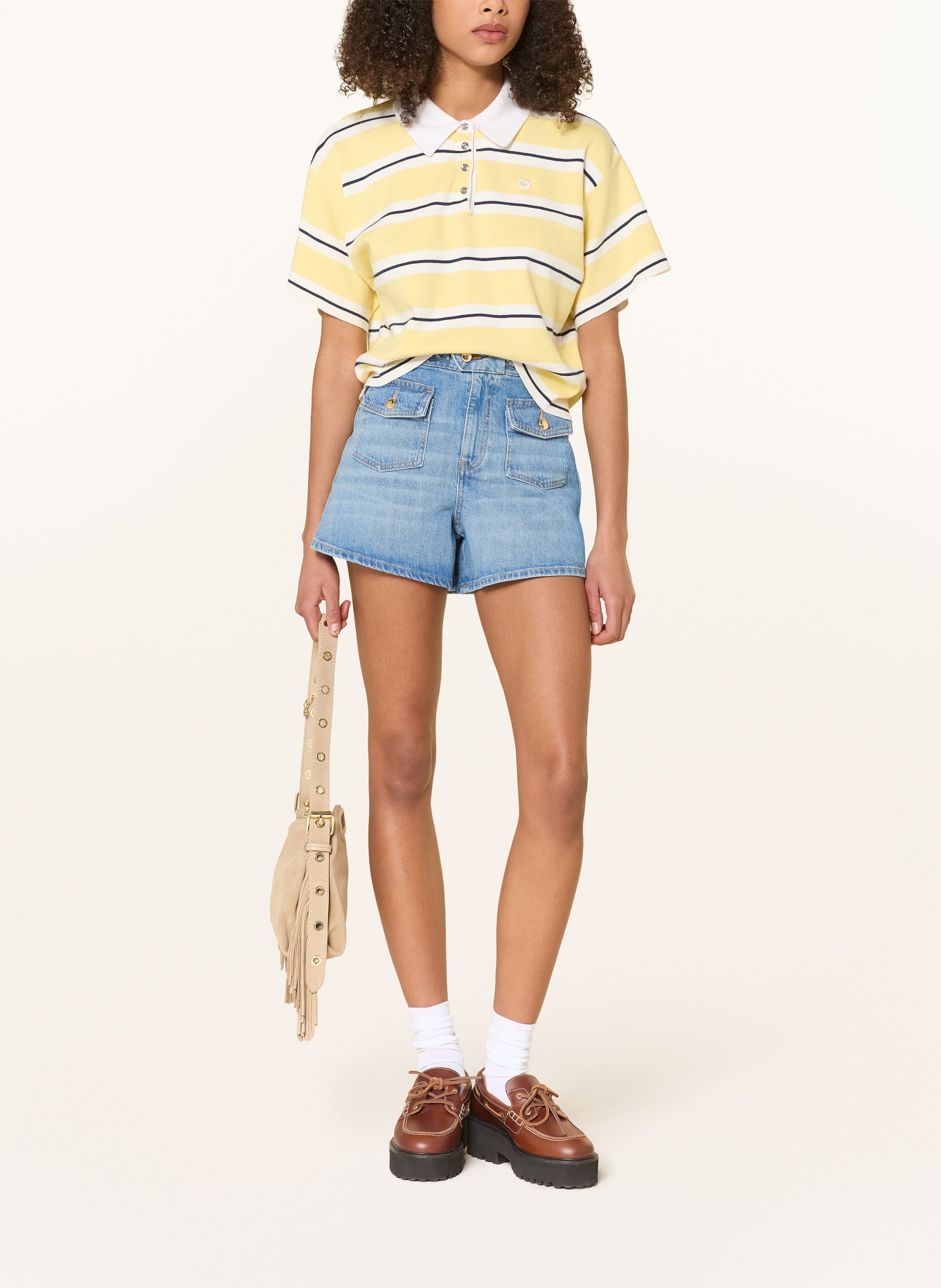 maje Jeansshorts: HELLBLAU