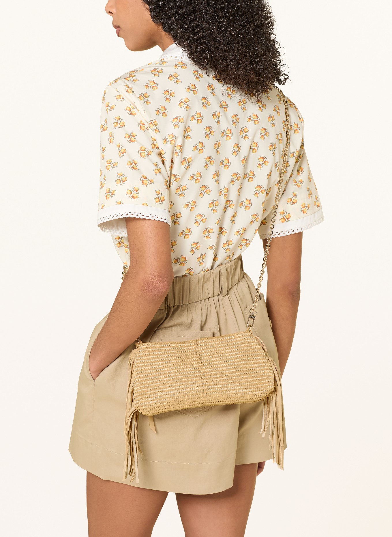 maje Umhängetasche: BEIGE / GOLD