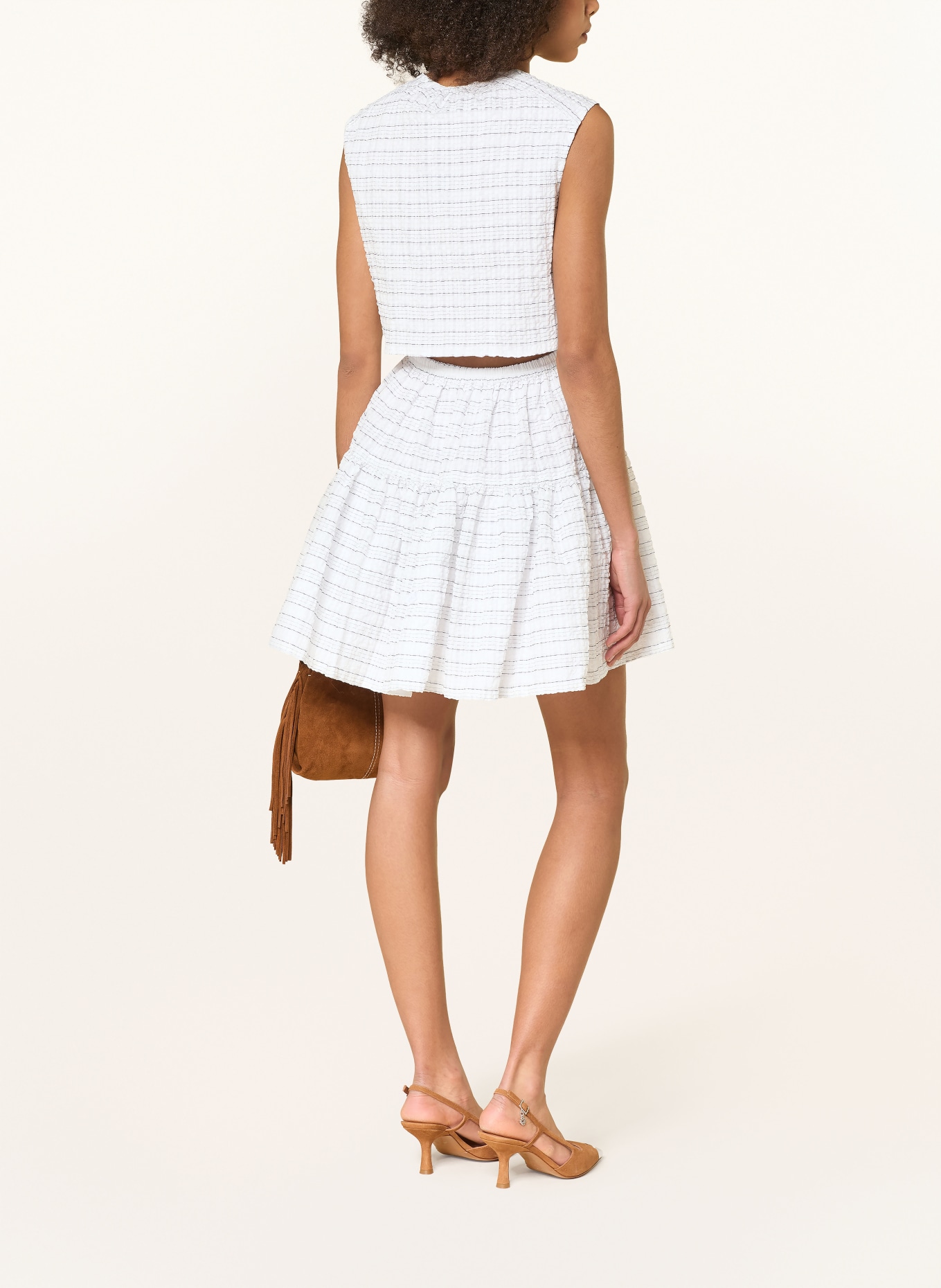 maje Kleid mit Cut-out: WEISS