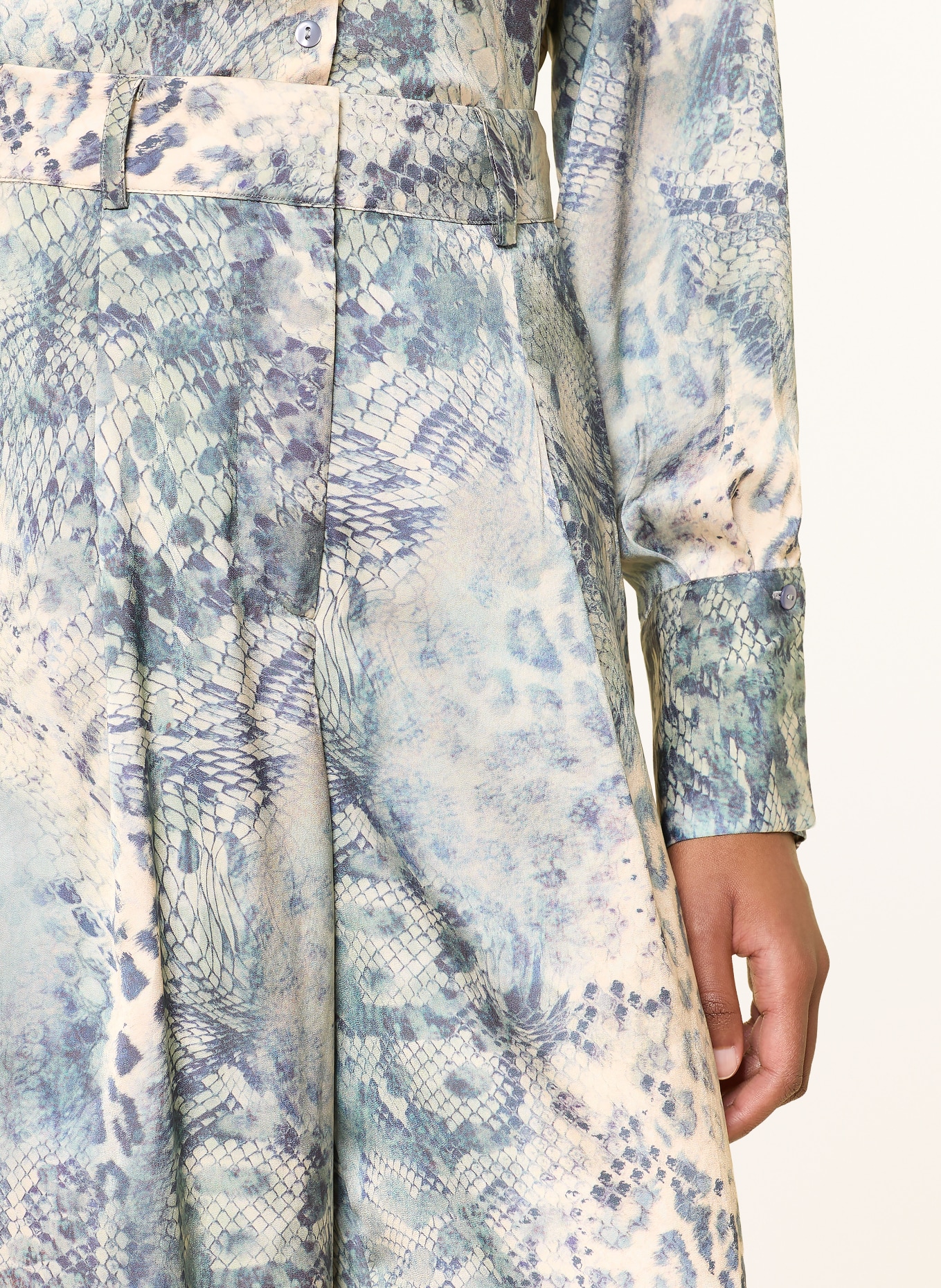 ba&sh Marlenehose CARRINA: DUNKELBLAU / ECRU / PETROL