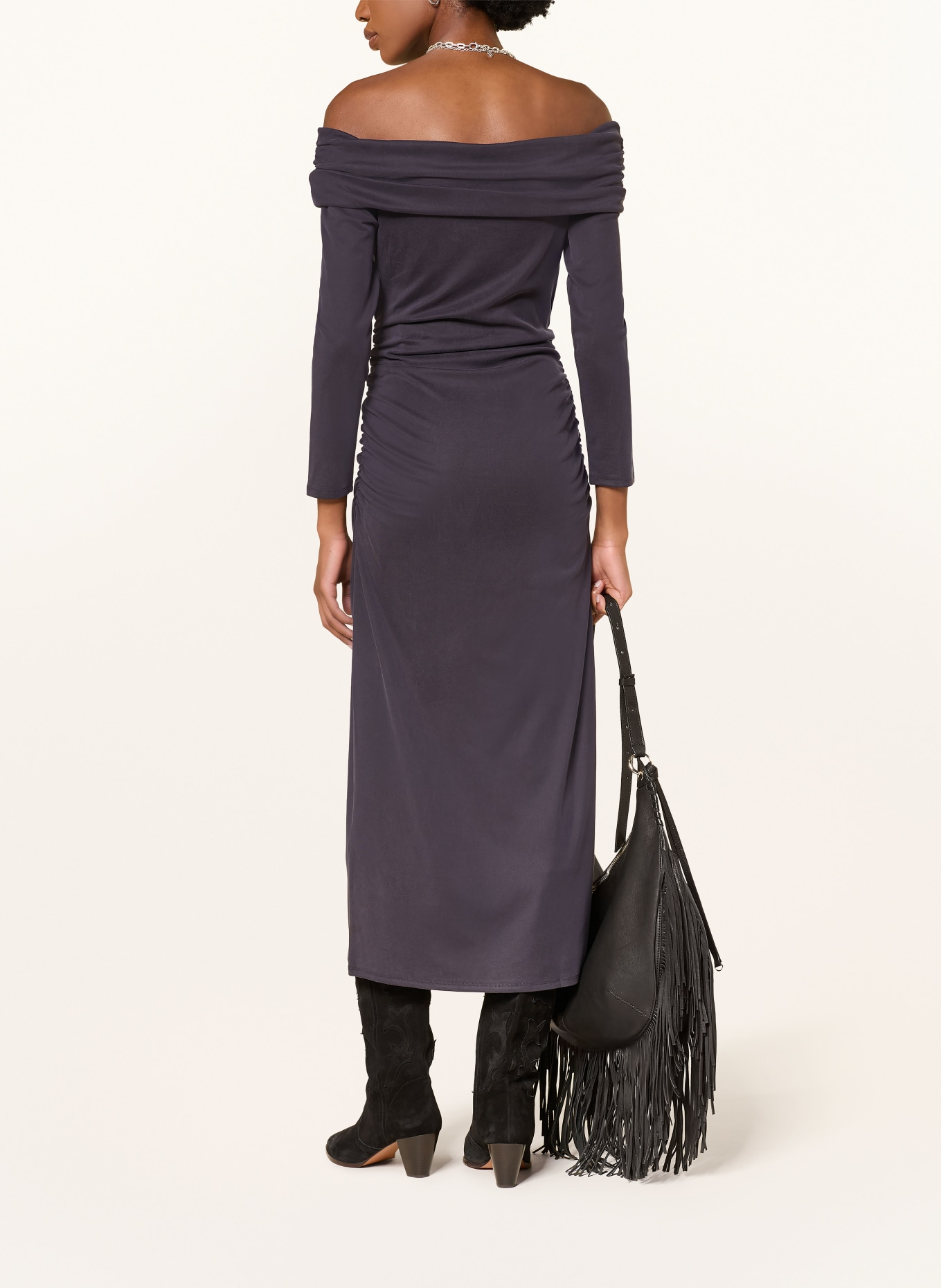 ba&sh Off-Shoulder-Kleid BETTINA: DUNKELBLAU