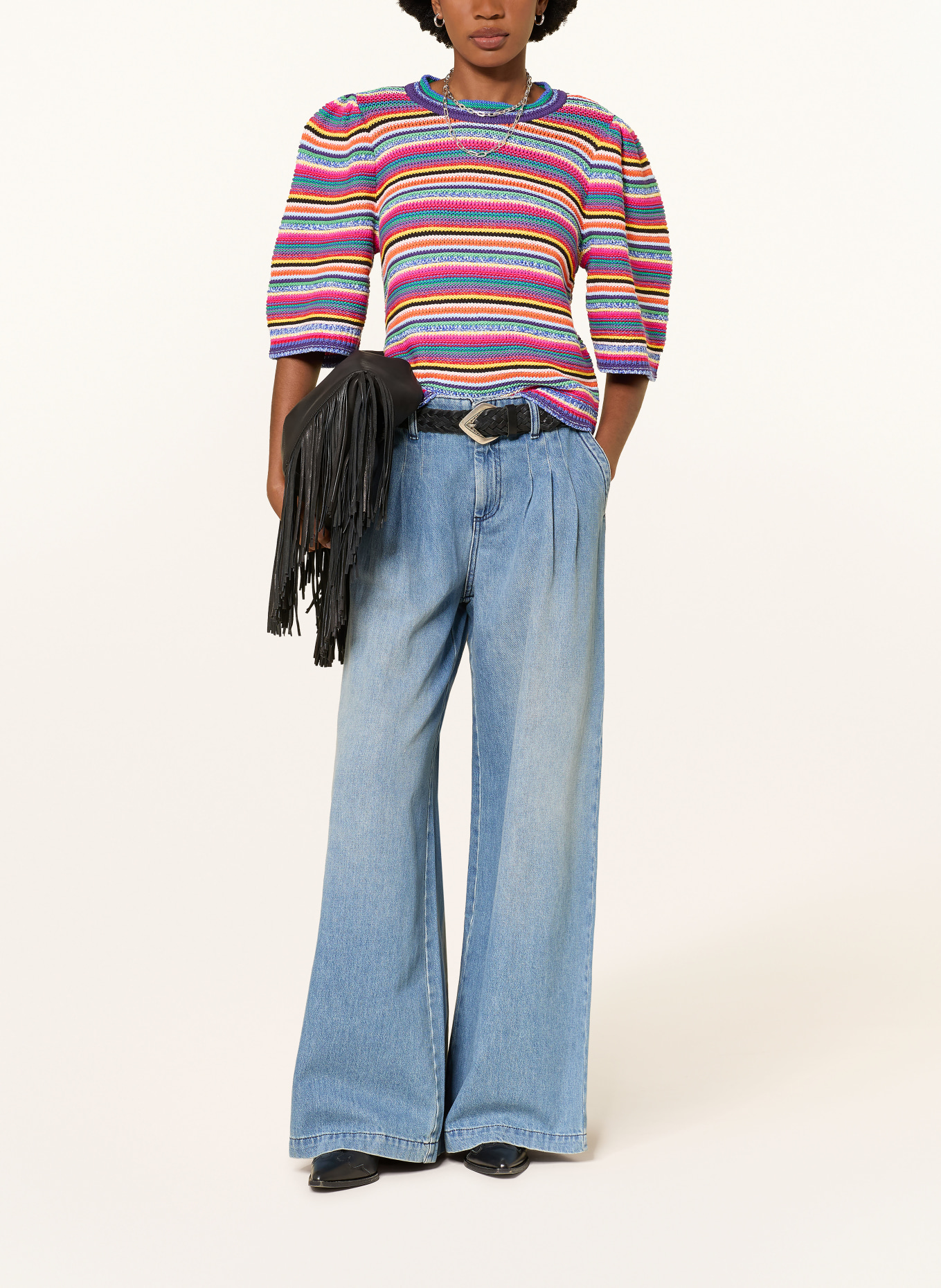 ba&sh Strickshirt FARFAELA: ROT / GELB / BLAU