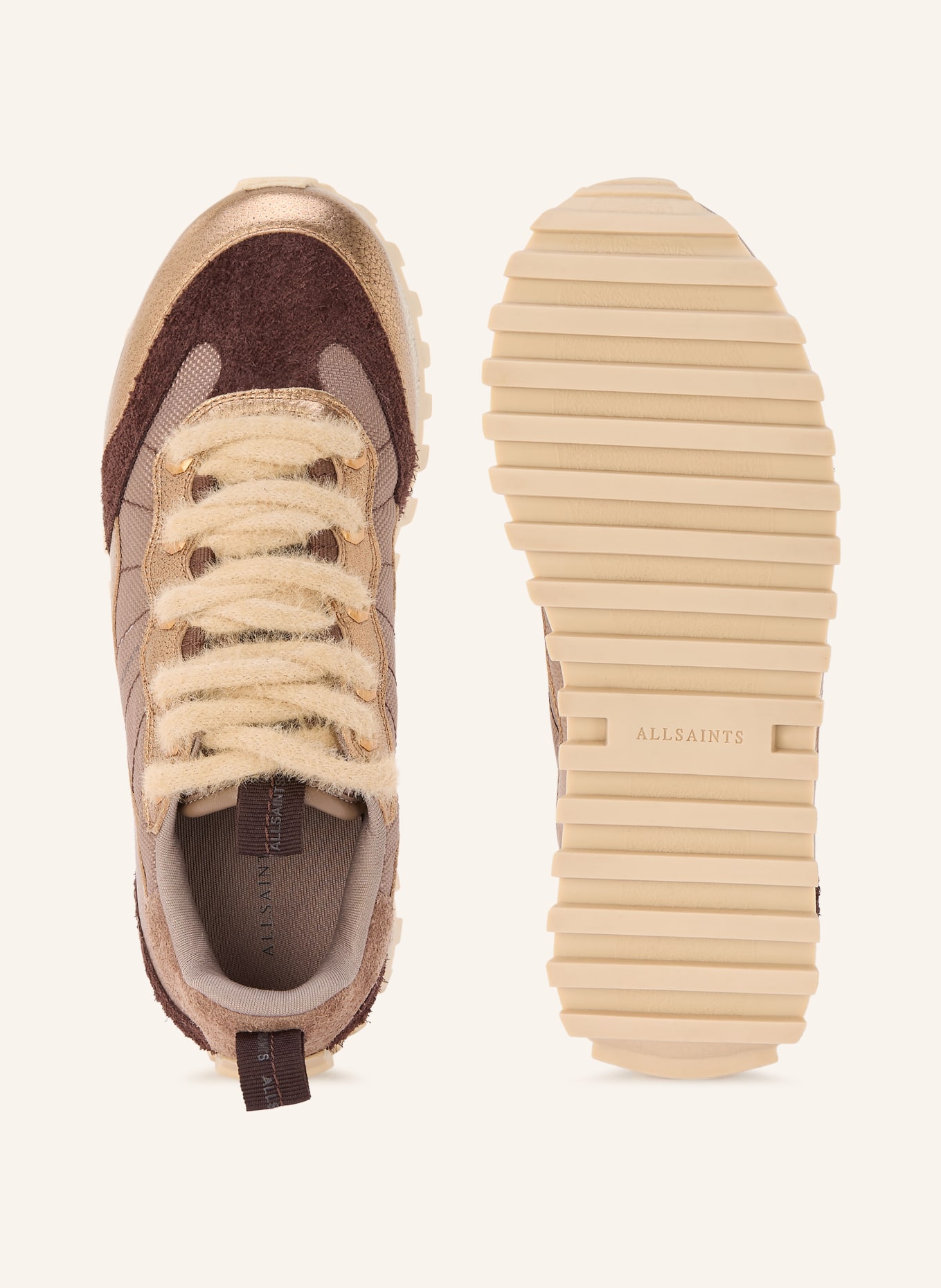ALLSAINTS Sneaker NEVIS: BRAUN / HELLBRAUN / BEIGE