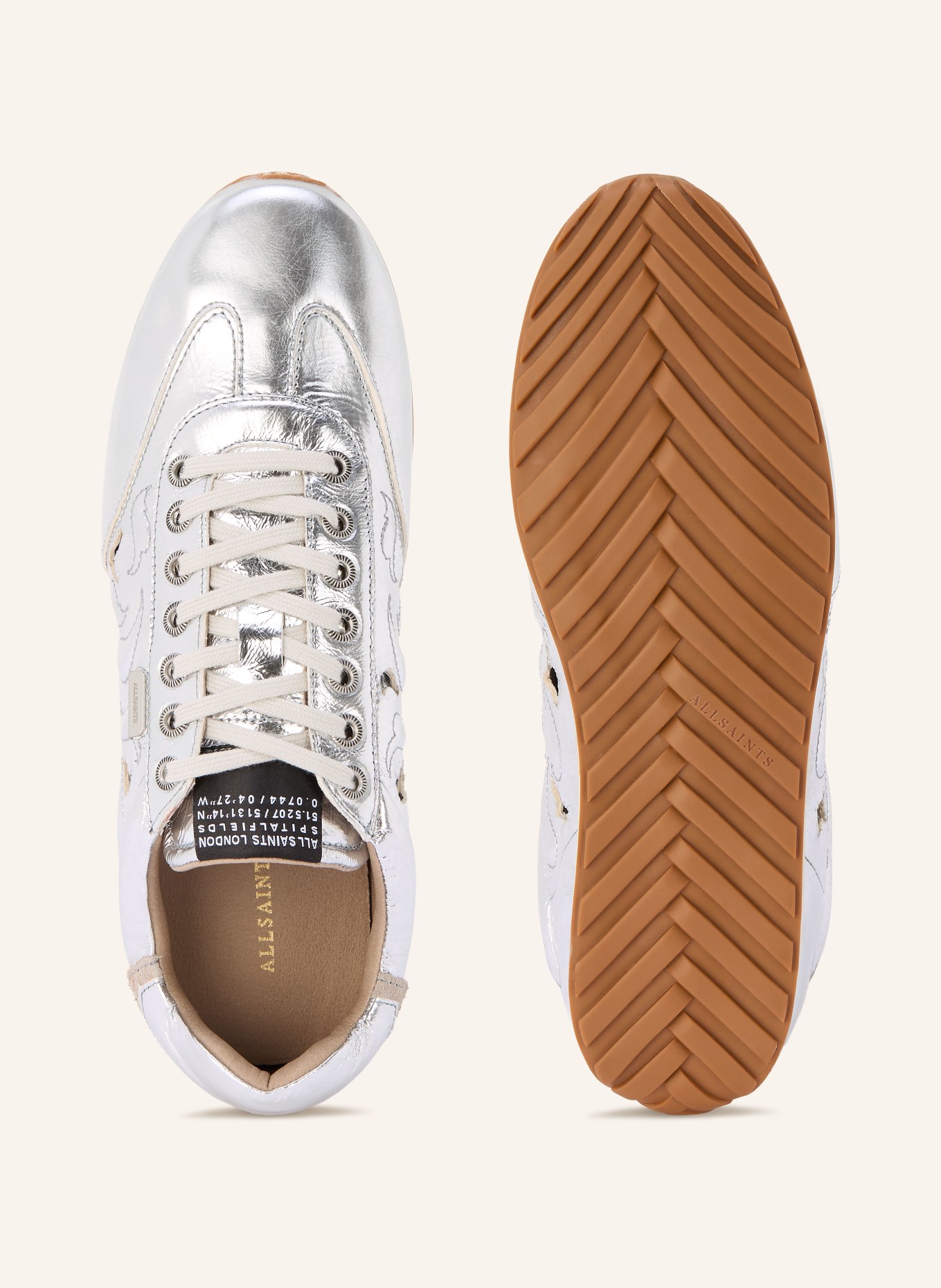 ALLSAINTS Sneaker LIAM avec découpes: ARGENT