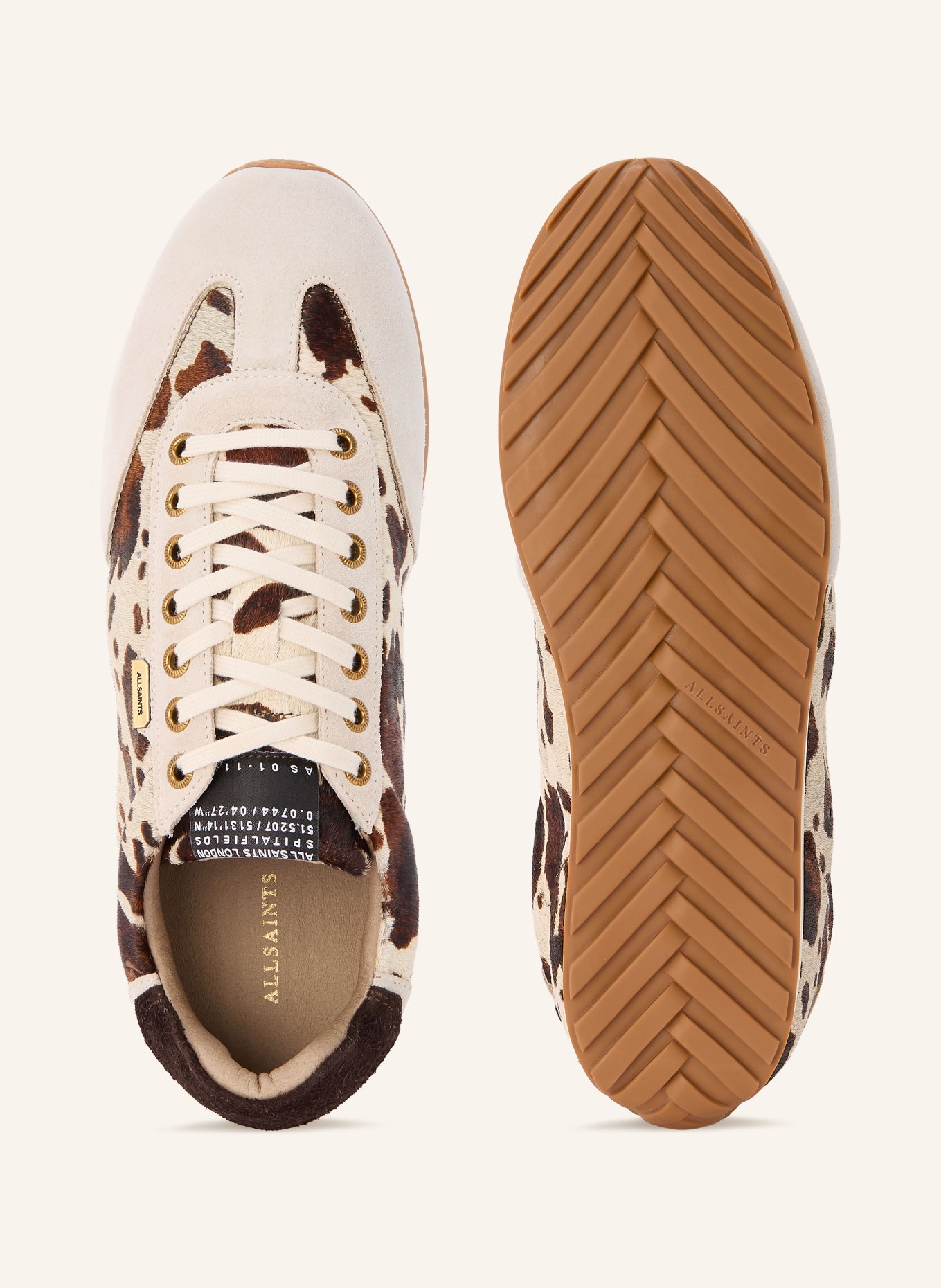 ALLSAINTS Baskets LIAM: GRIS CLAIR / MARRON FONCÉ / MARRON