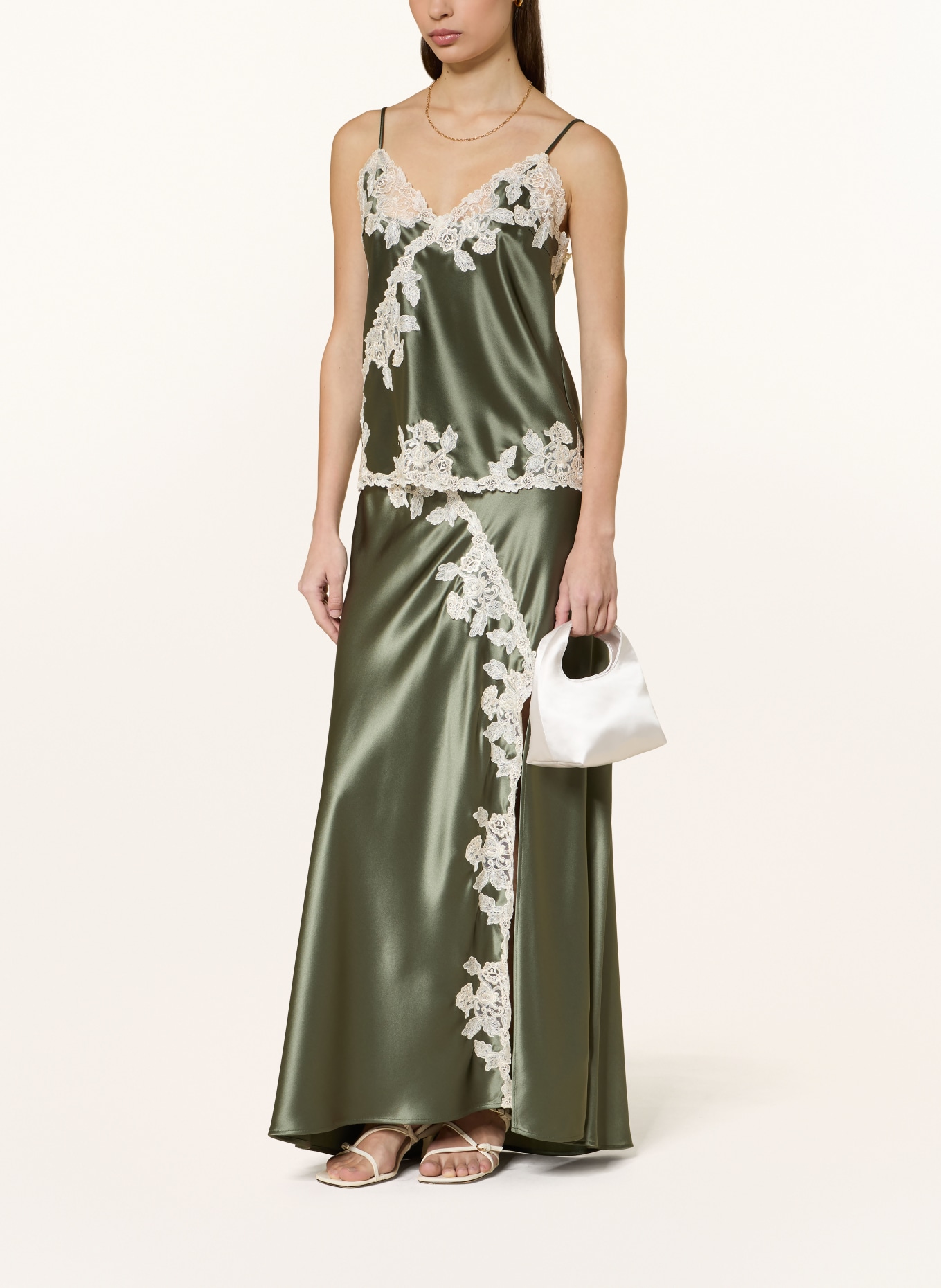 LOEFFLER RANDALL Torebka KENZIE z kamieniami ozdobnymi: KREMOWY