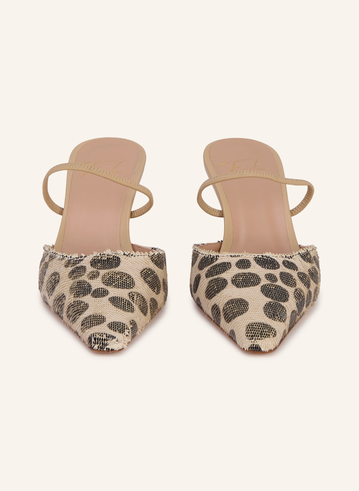 FESTA Mules IRENE POLA: CRÈME / NOIR