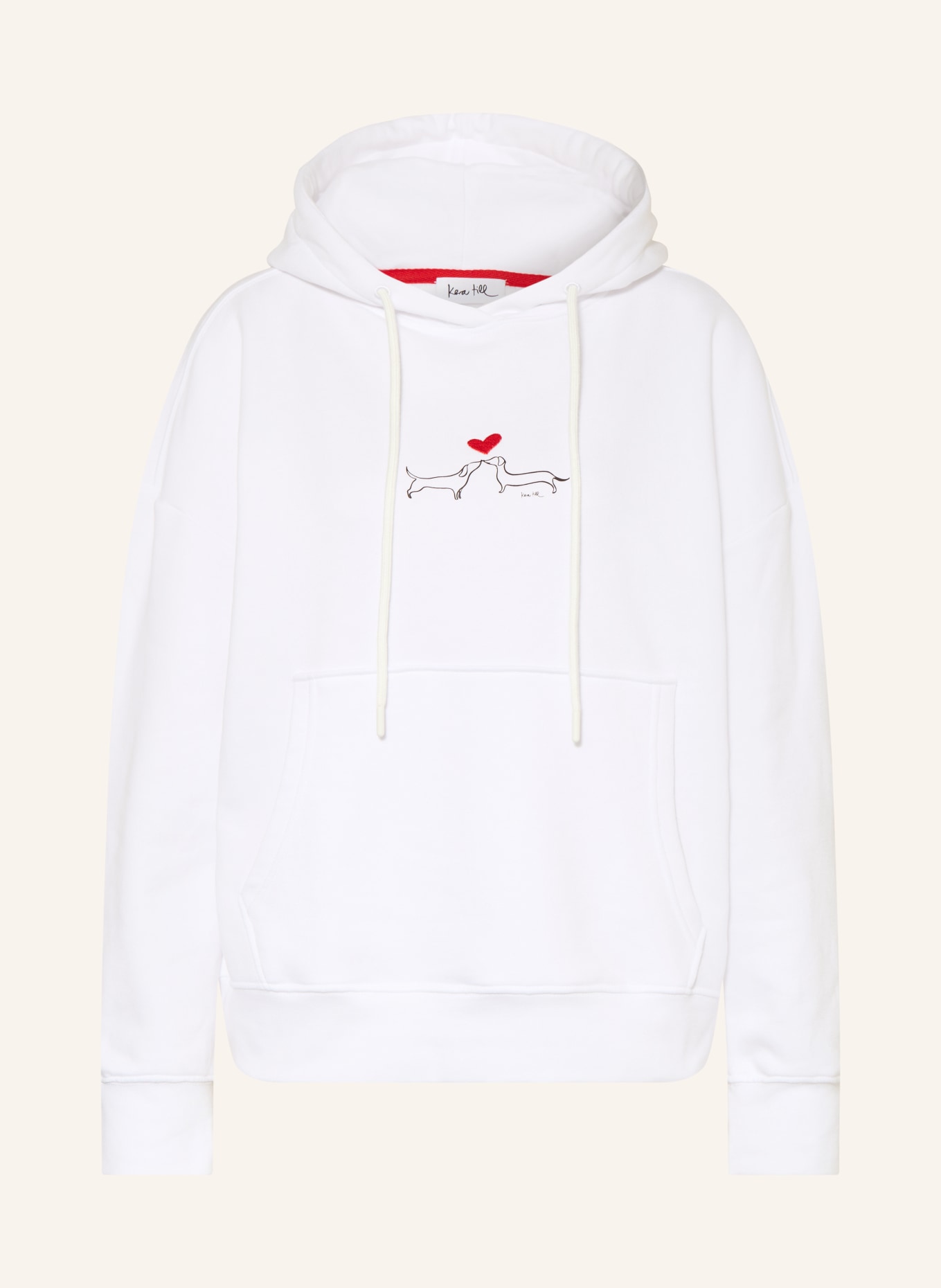 kera till hoodie: WHITE / RED / BLACK