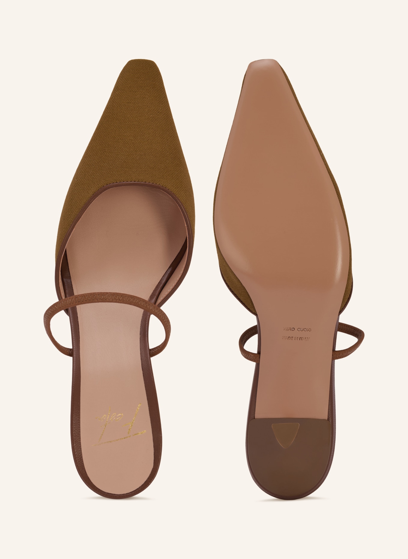 FESTA Mules EMILIAS: OLIVE / MARRON