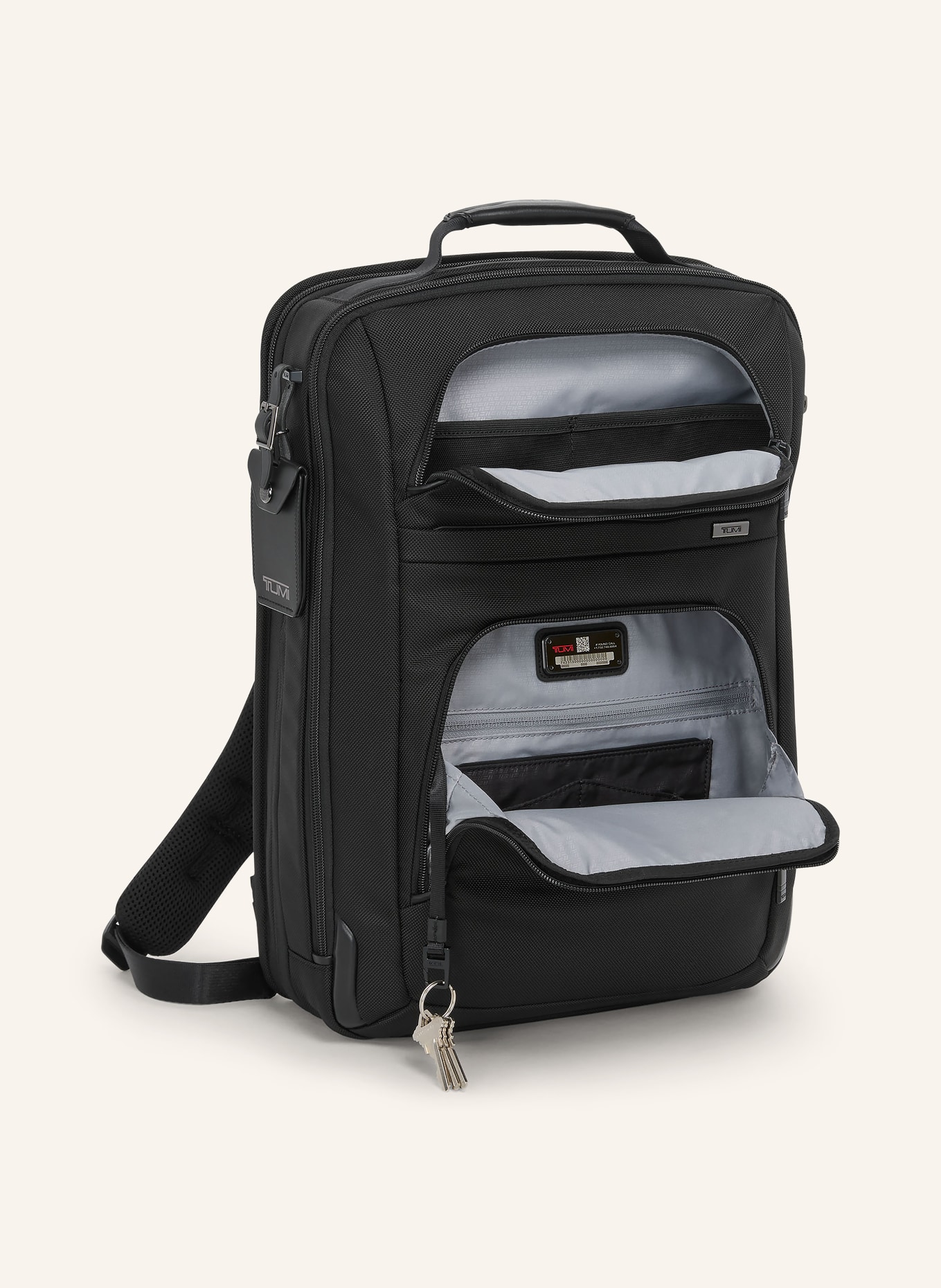 TUMI ALPHA Rucksack LARGE EXPANDABLE mit Laptop-Fach: SCHWARZ