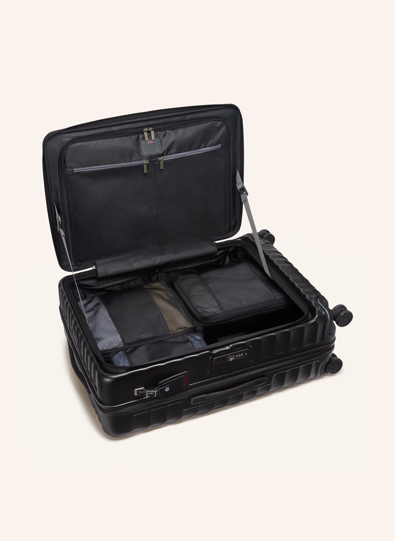 TUMI 19 DEGREE Trolley LARGE FRONT ACCESS EXPANDABLE CHECKED: SCHWARZ