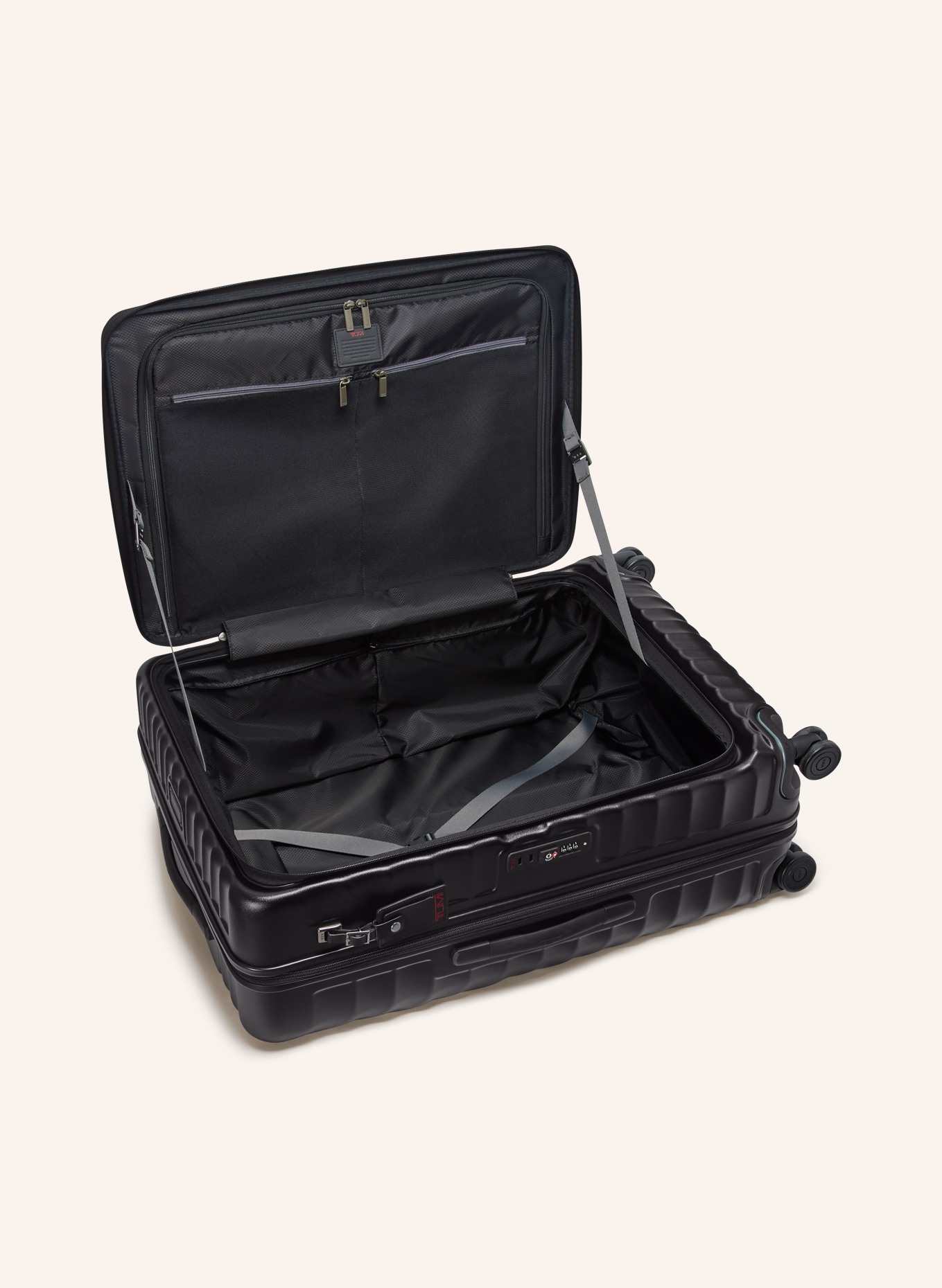 TUMI 19 DEGREE Trolley LARGE FRONT ACCESS EXPANDABLE CHECKED: SCHWARZ