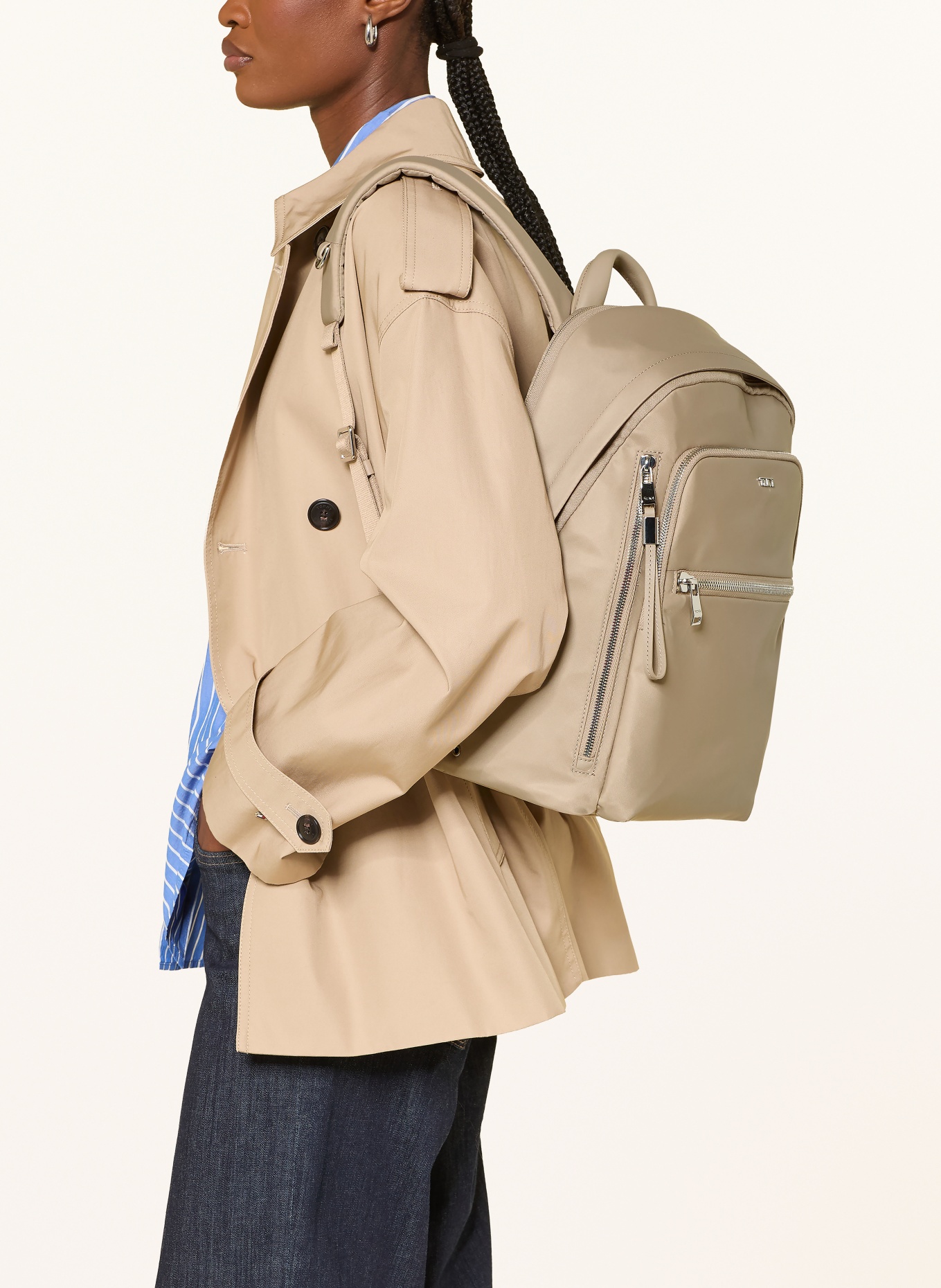 TUMI VOYAGEUR rugzak HALSEY met laptopvak: TAUPE