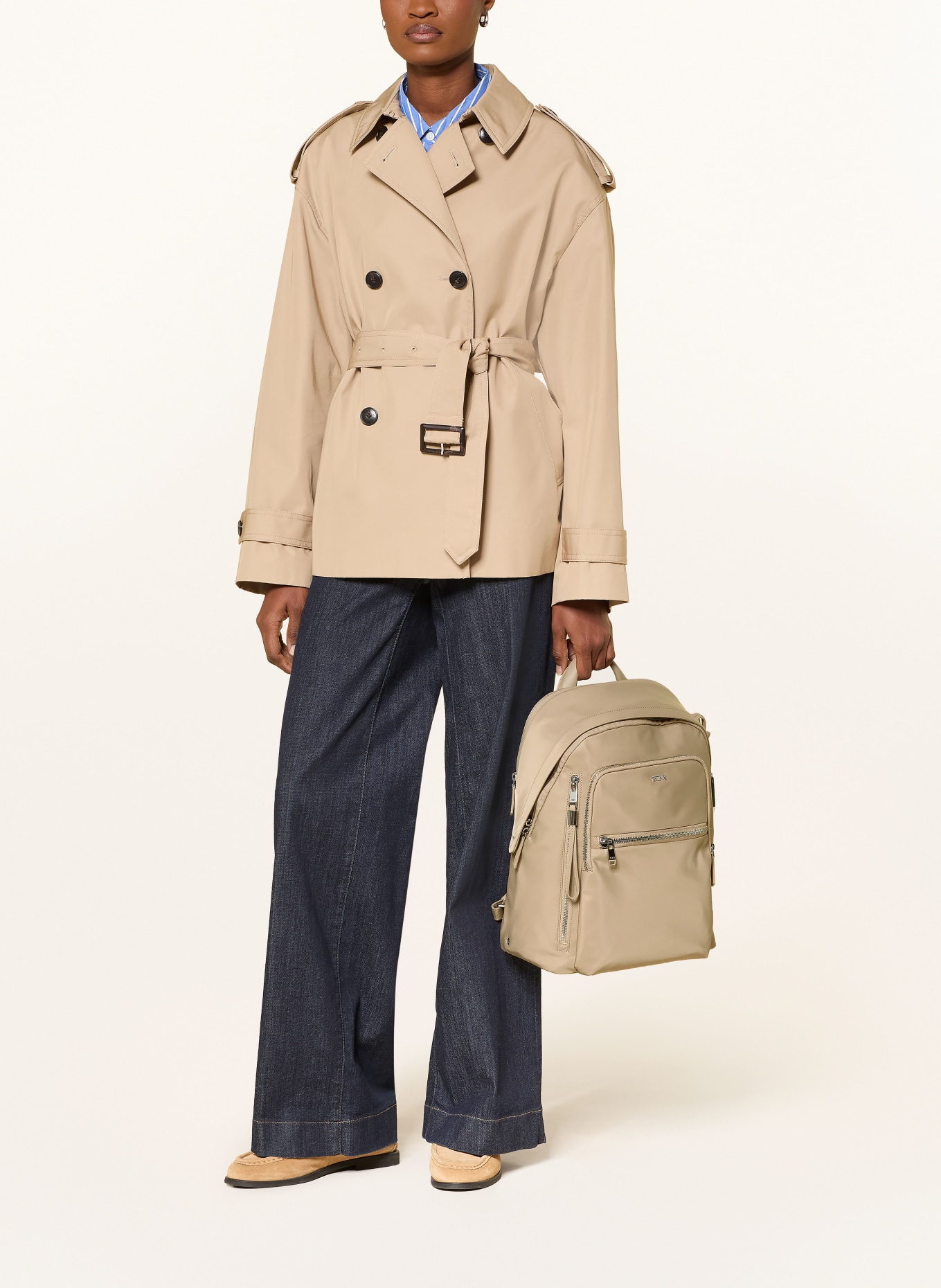 TUMI VOYAGEUR rugzak HALSEY met laptopvak: TAUPE