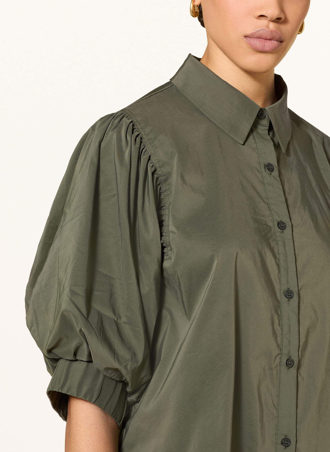 NEO NOIR Overhemdblouse ETTA: DONKERGROEN