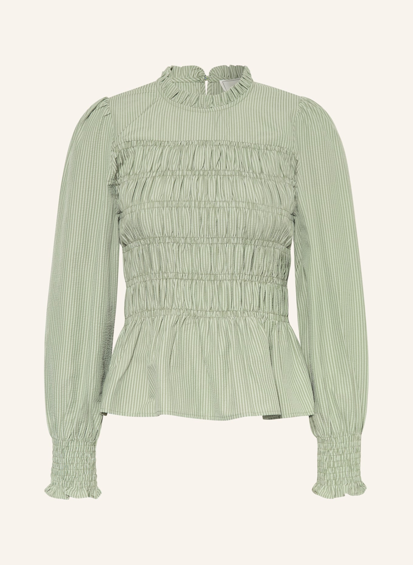 NEO NOIR POSSA-blouse met ruches: LICHTGROEN