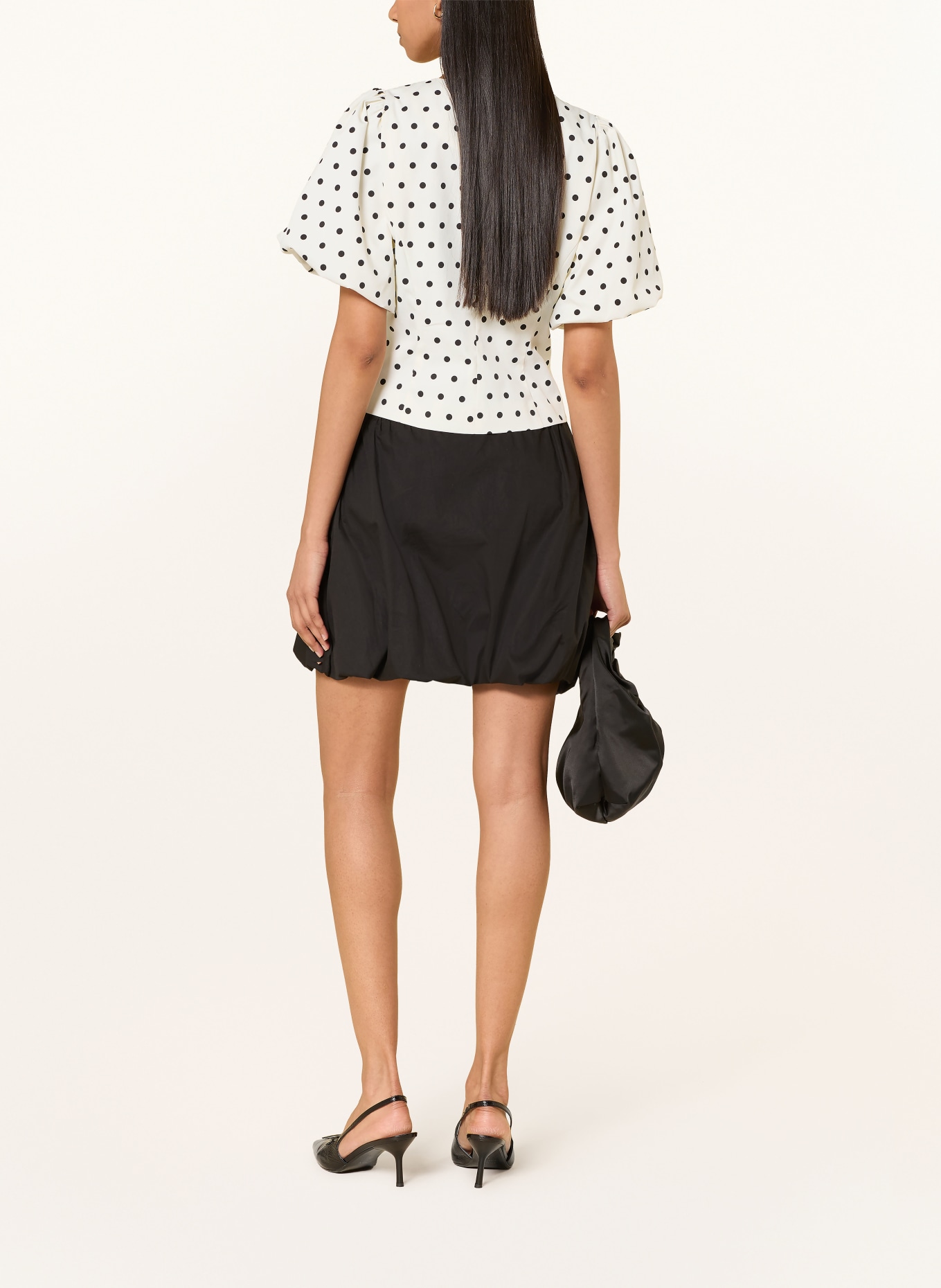 NEO NOIR Blouse ANELA: CRÈME / ZWART